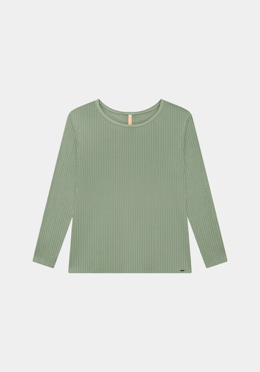 Blusa Básica De Mangas Longas Plus Size Em Malha Canelada, . Blusa Básica De Mangas Longas Plus Size Em Malha Canelada, , large.