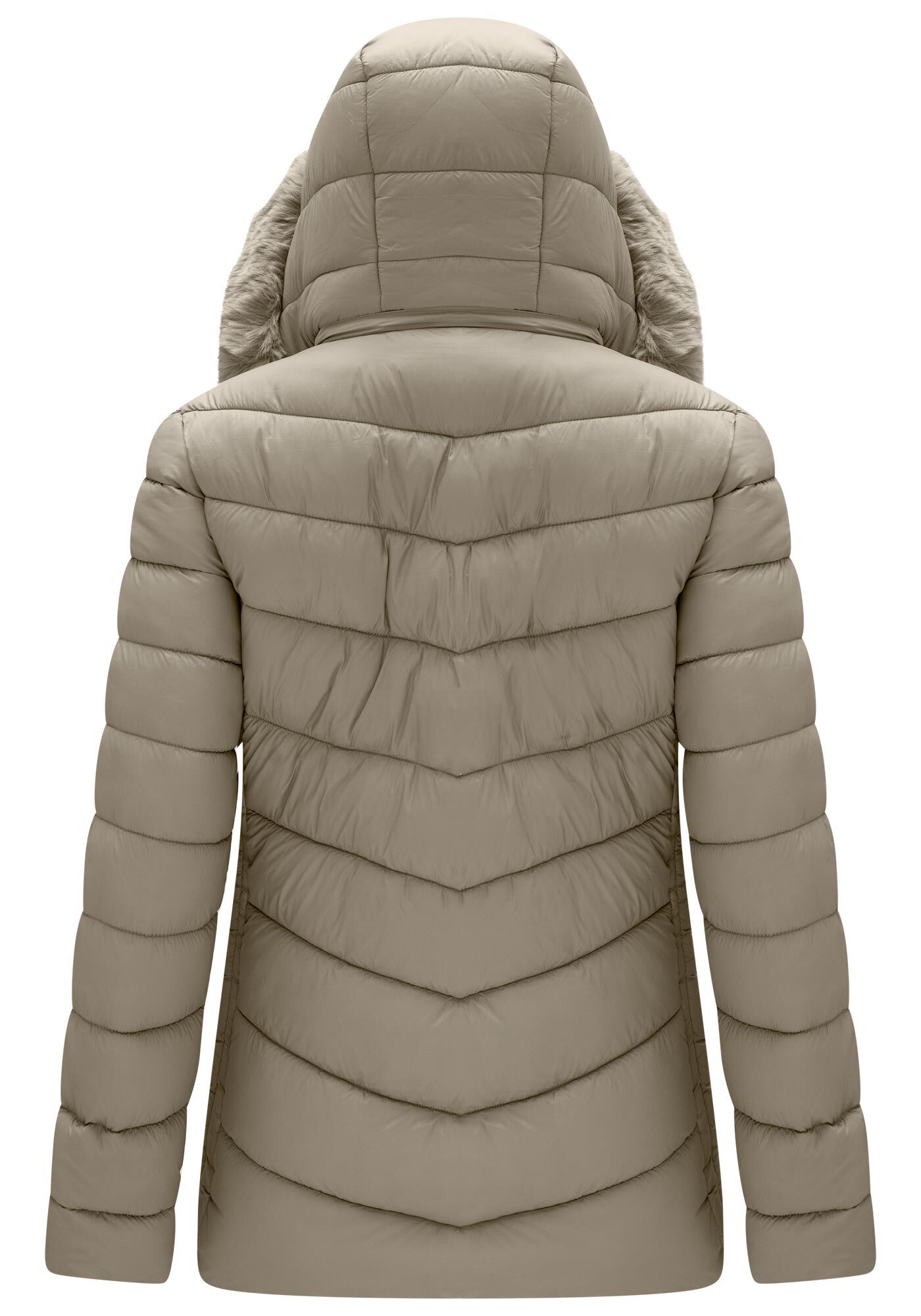 Jaqueta Puffer Alongada com Forro Pelo, VERDE EUCALIPTO, large.