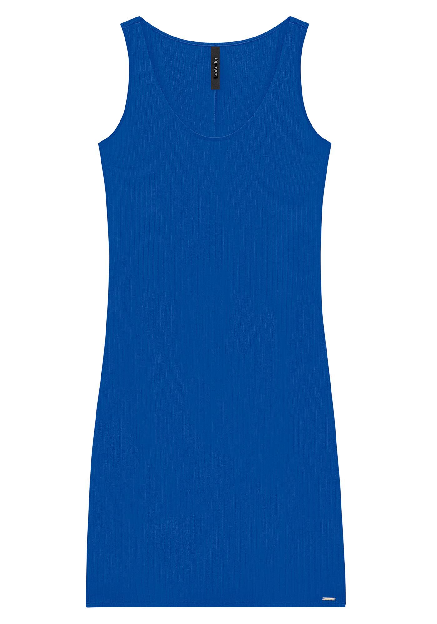 Vestido Curto B&aacute;sico Com Decote Redondo Em Malha Canelada, , large.