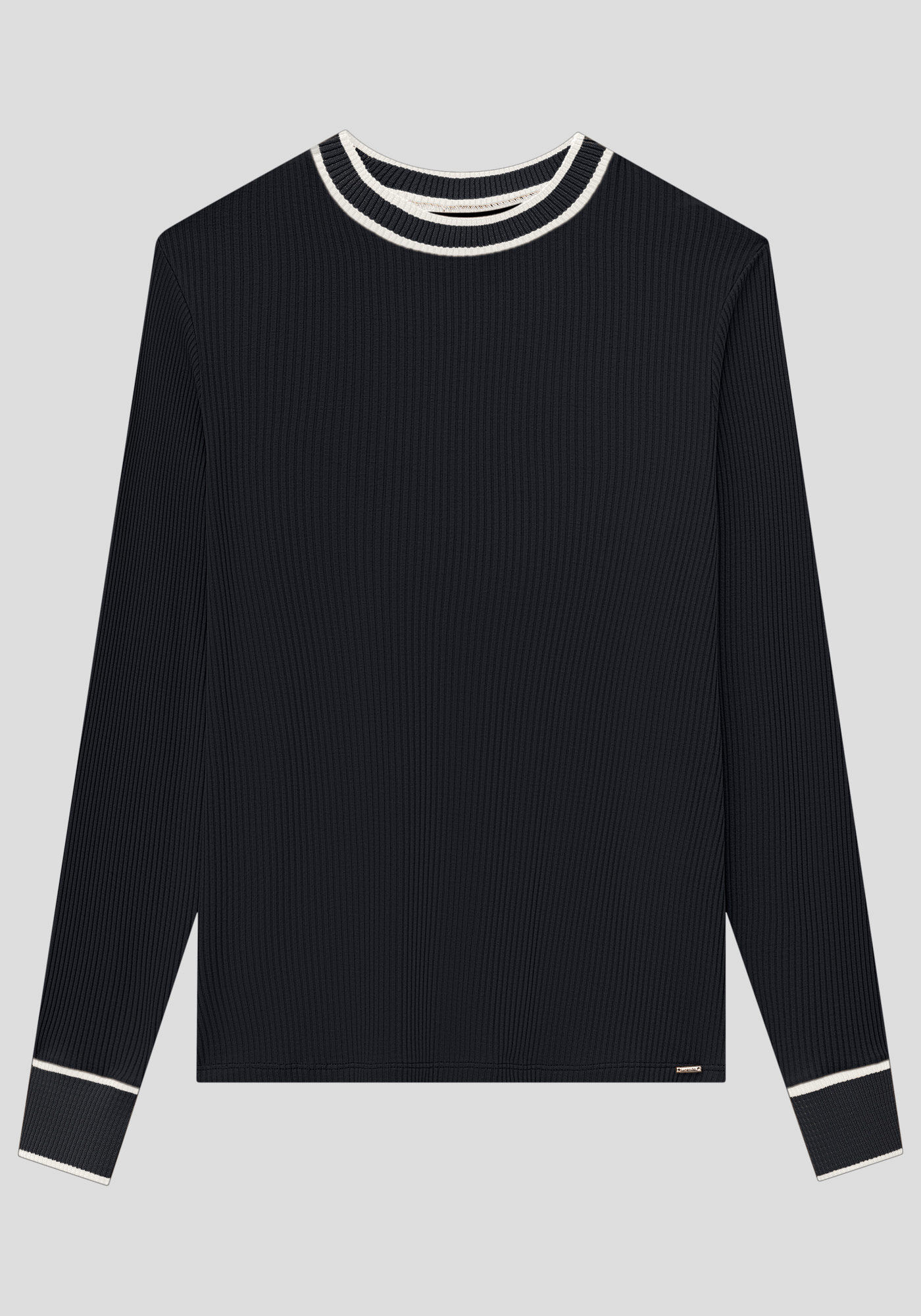 Blusa Plus Size em Malha canelada com retil&iacute;nea, , large.