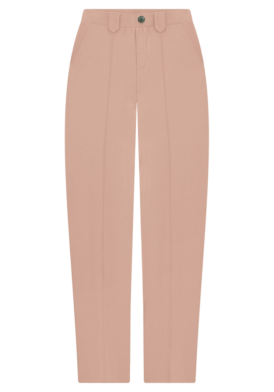 Calça Slim Plus Size em Malha Crepe Alfaiataria, BEGE WOOL. Calça Slim Plus Size em Malha Crepe Alfaiataria, BEGE WOOL, large.