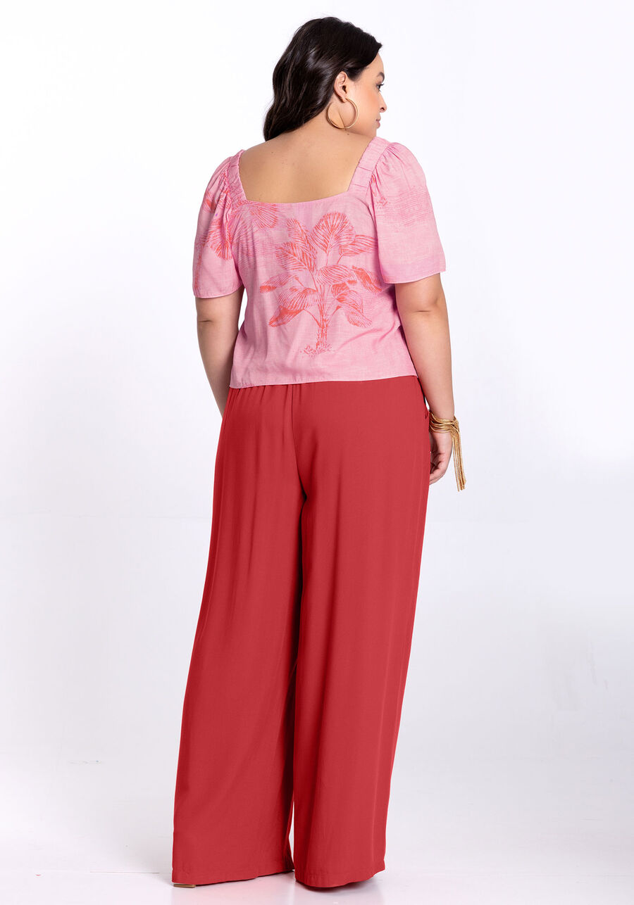 Blusa Plus Size em Viscose com Decote Quadrado, . Blusa Plus Size em Viscose com Decote Quadrado, , large.