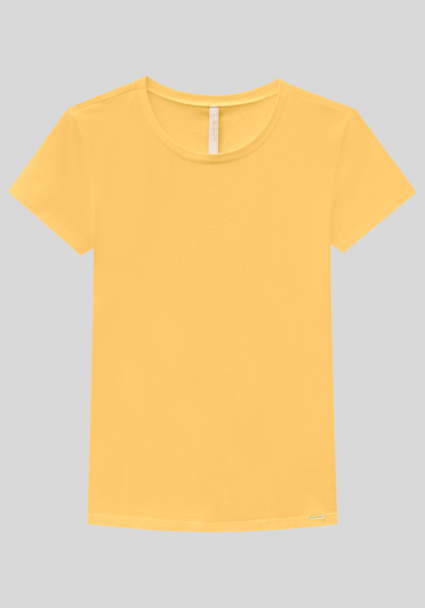 Blusa B&aacute;sica de Mangas Curtas Em Malha De Algod&atilde;o E Elastano, , large.