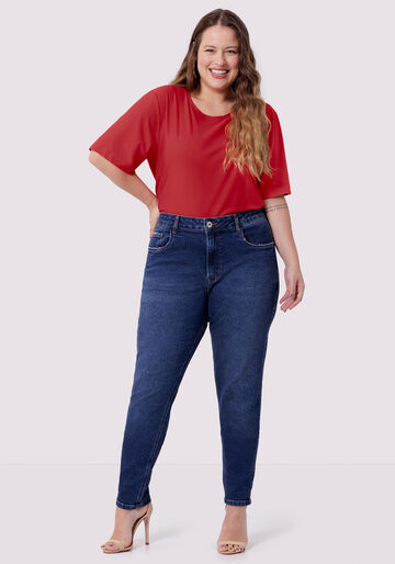 Calça Jeans Skinny Plus Size Escura, JEANS, large.