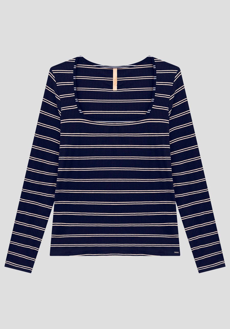 Blusa Plus Size em Malha com Decote Quadrado, MARINHO ACTION. Blusa Plus Size em Malha com Decote Quadrado, MARINHO ACTION, large.