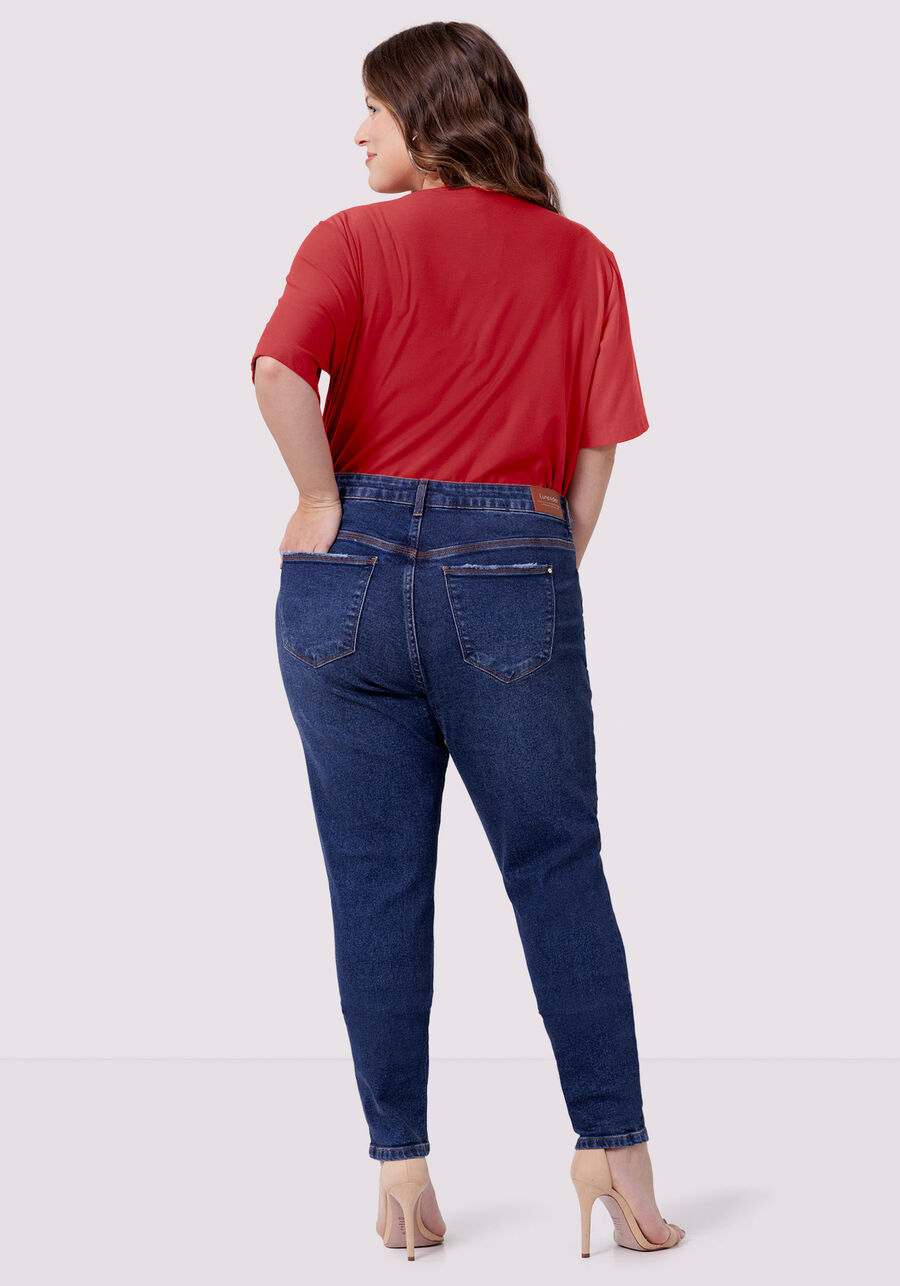 Calça Jeans Skinny Plus Size Escura, JEANS, large.