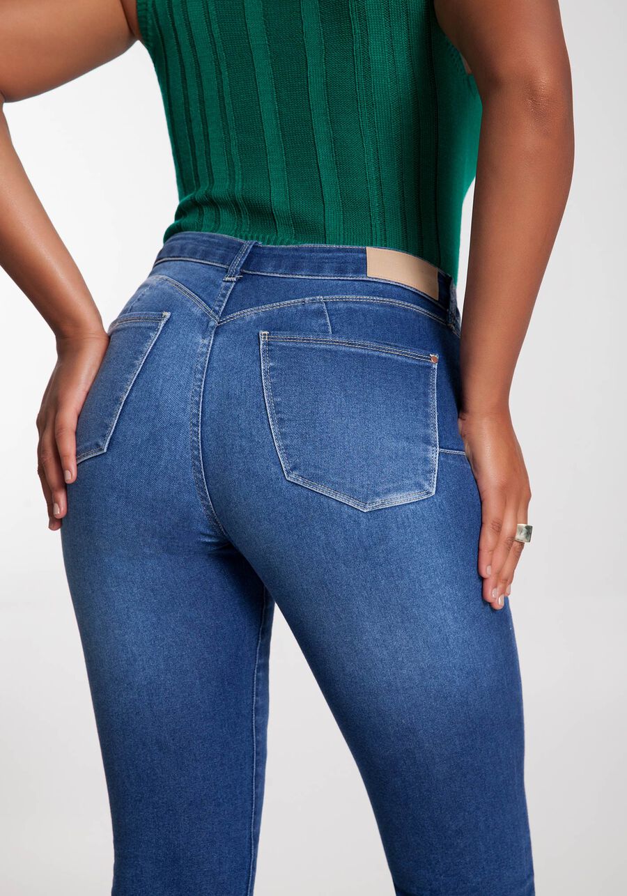 Calça Jeans Skinny Chapa Barriga com Cintura Média, , large.