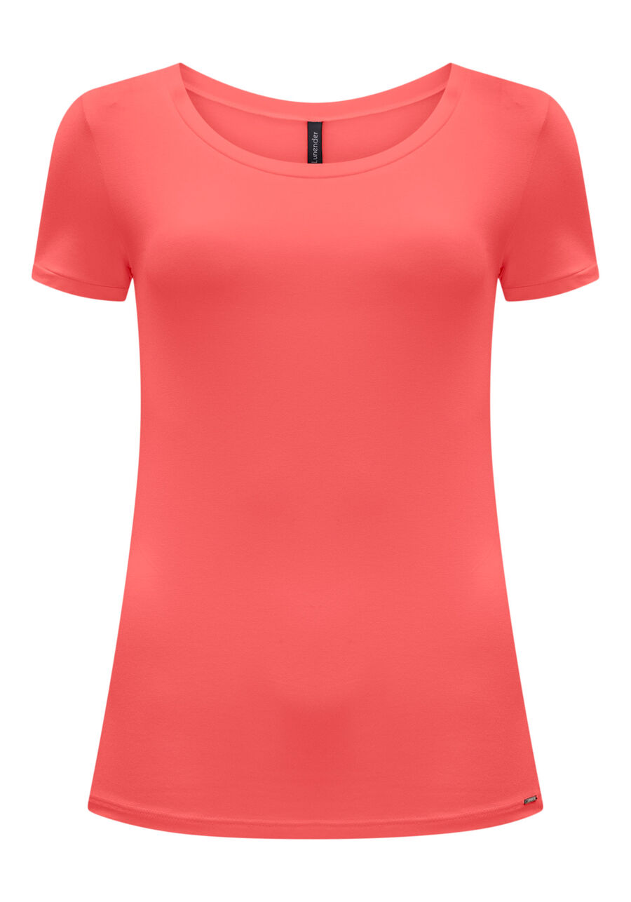 Blusa Básica Lisa De Mangas Curtas Em Malha De Viscose, . Blusa Básica Lisa De Mangas Curtas Em Malha De Viscose, , large.