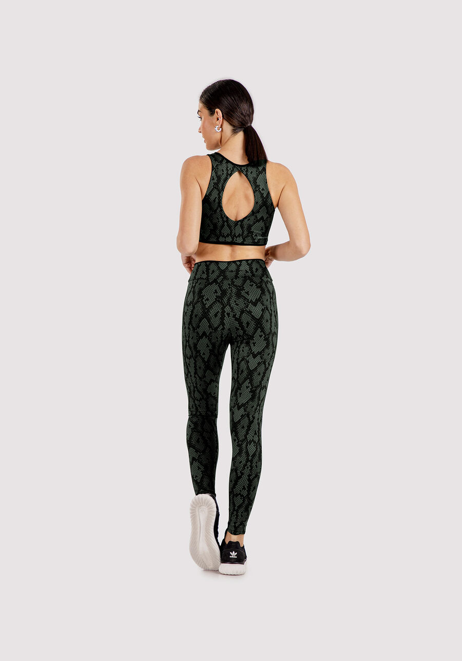 Calça Legging Cintura Alta Animal Print, VERDE PANTANO. Calça Legging Cintura Alta Animal Print, VERDE PANTANO, large.
