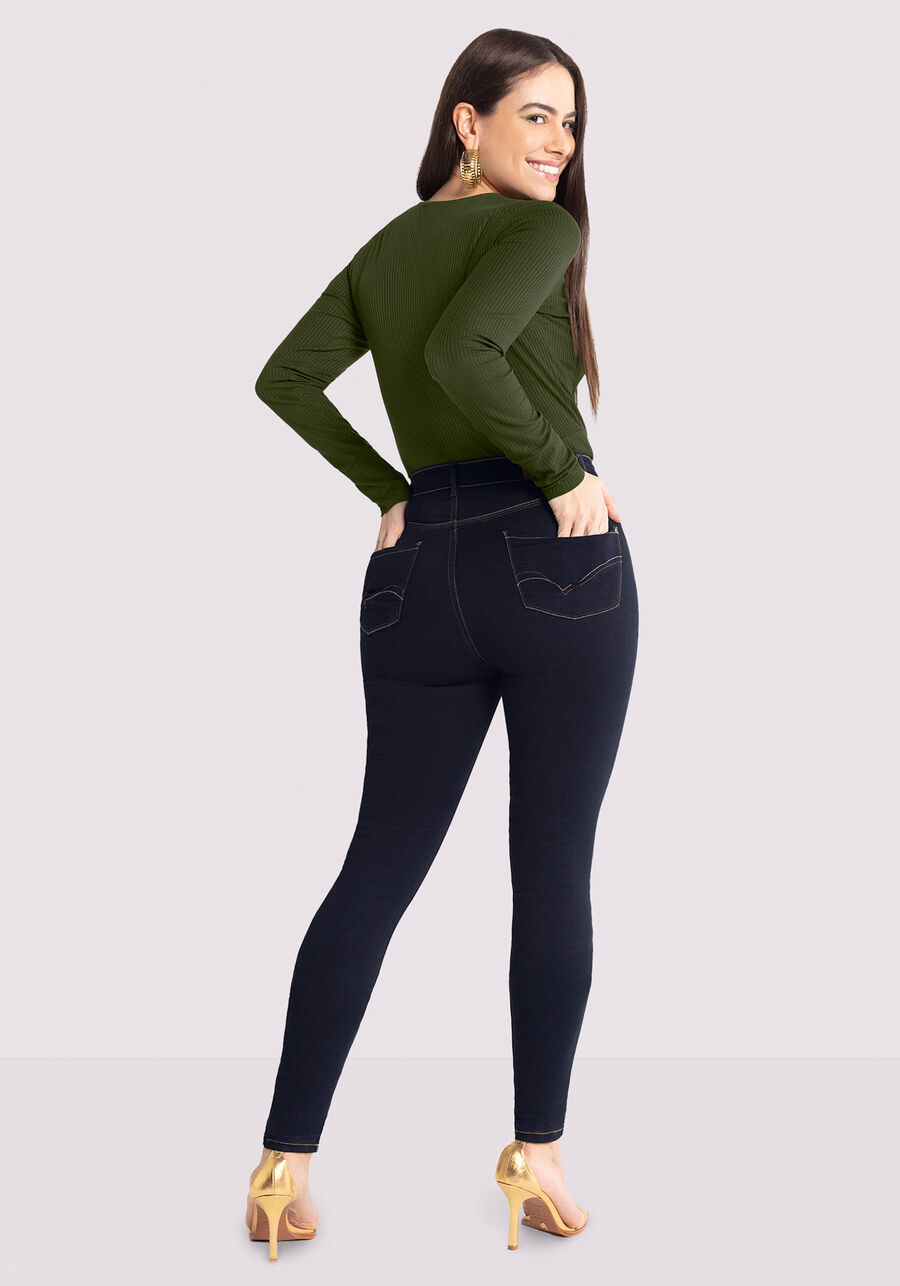 Blusa Manga Longa Canelada com Decote Redondo, . Blusa Manga Longa Canelada com Decote Redondo, , large.