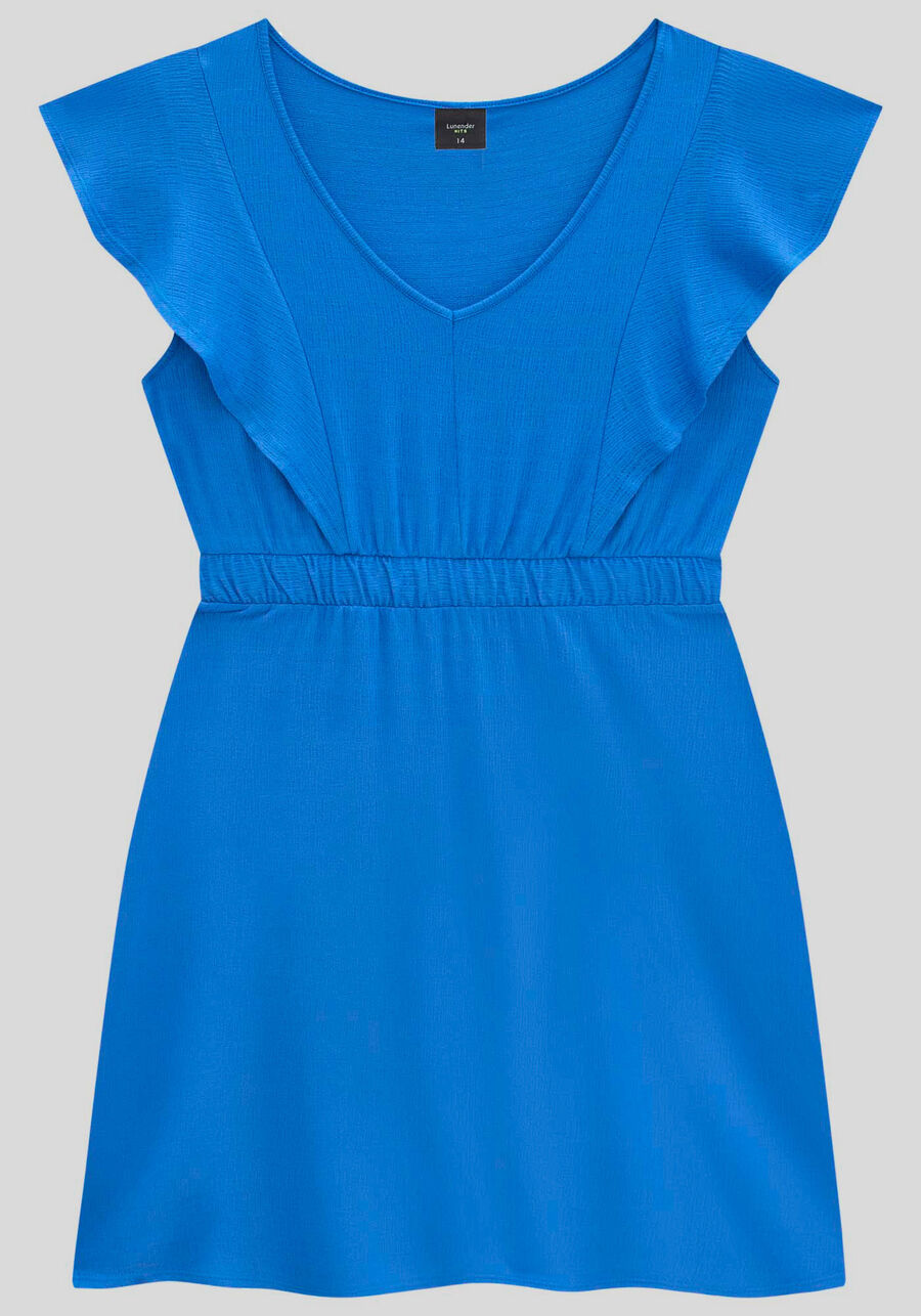 Vestido Curto Juvenil com Babado Mangas, . Vestido Curto Juvenil com Babado Mangas, , large.