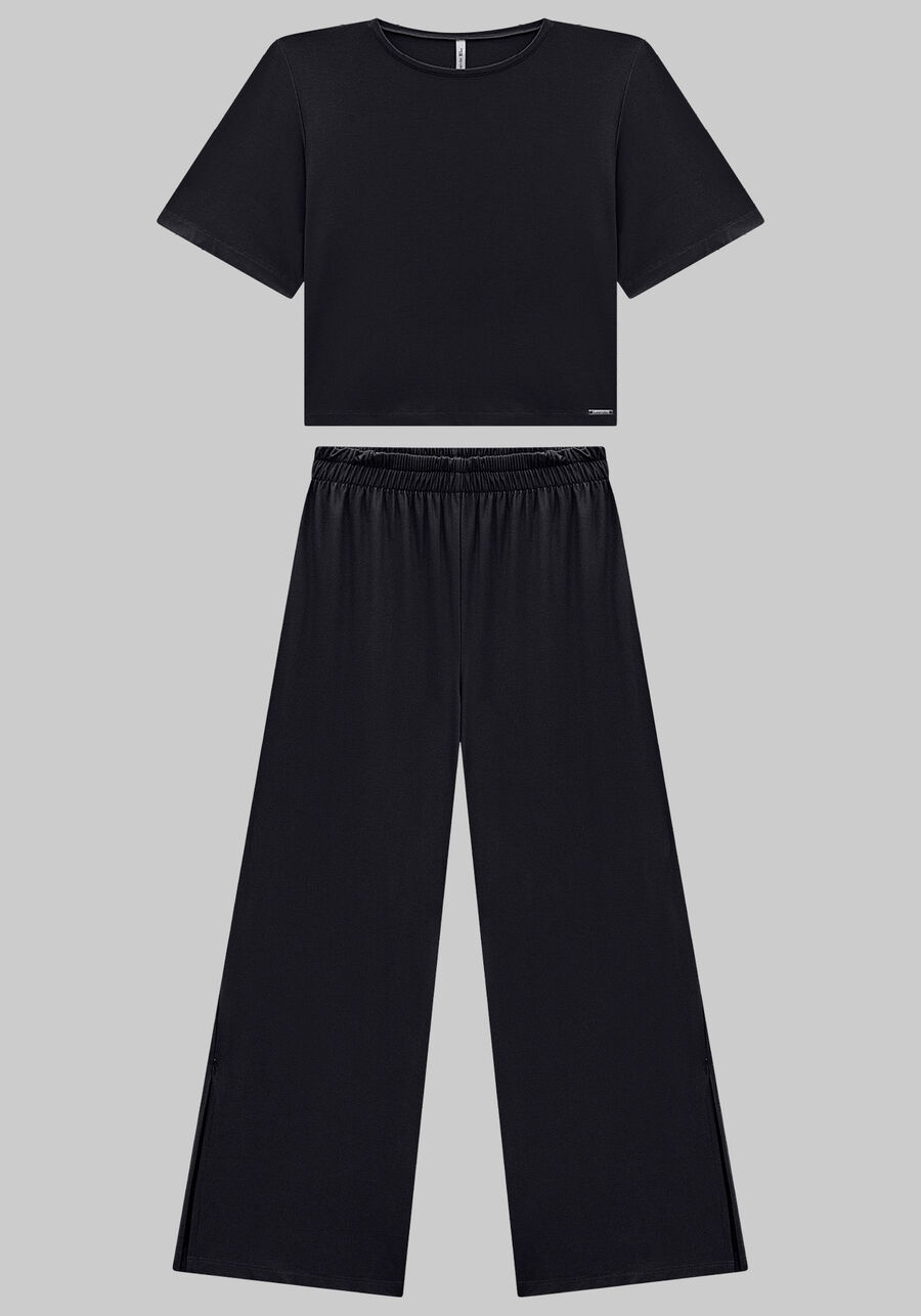 Conjunto Plus Size em Malha Crepe com Pantalona, . Conjunto Plus Size em Malha Crepe com Pantalona, , large.