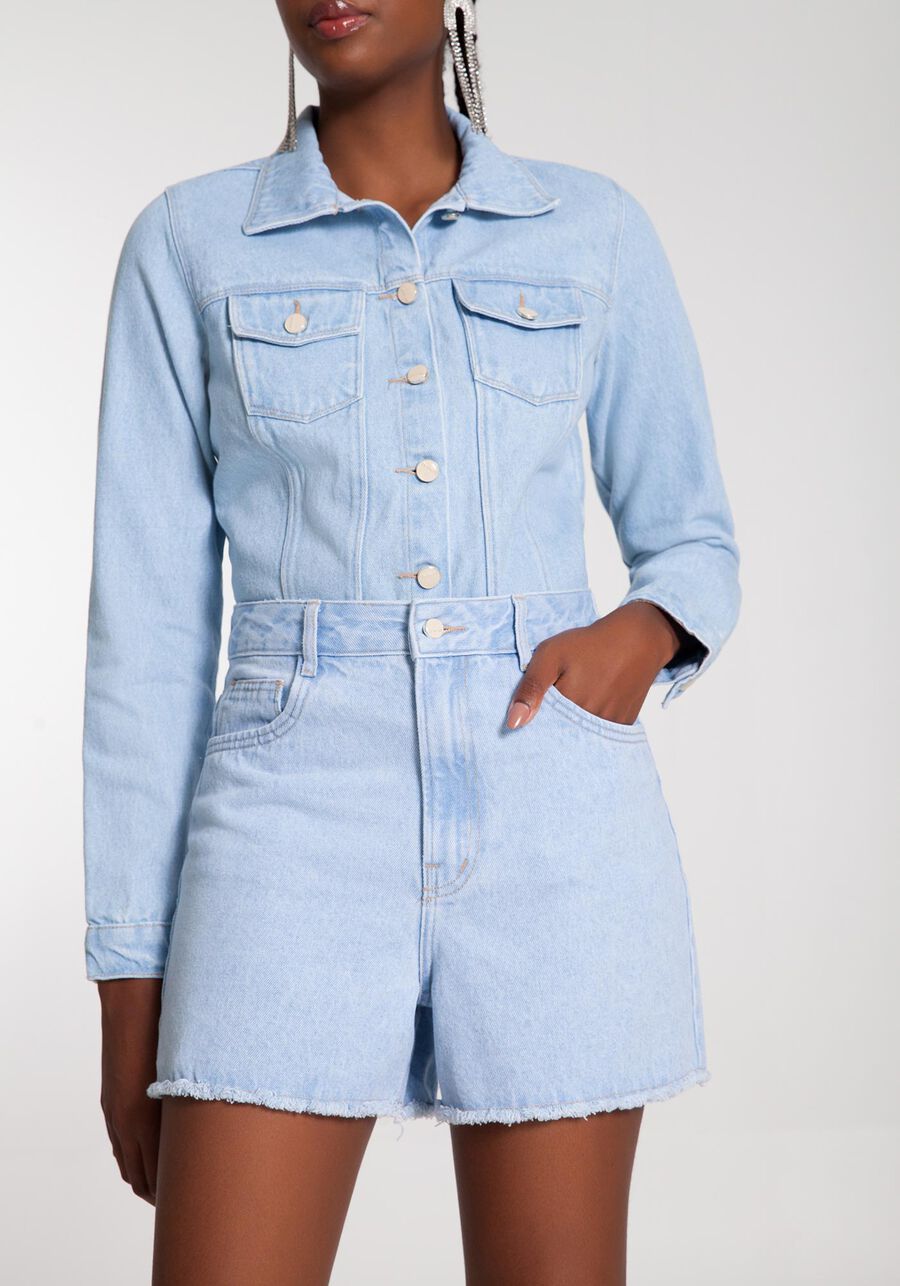 Shorts Jeans Mom Cintura Alta com Barra Desfiada, . Shorts Jeans Mom Cintura Alta com Barra Desfiada, , large.