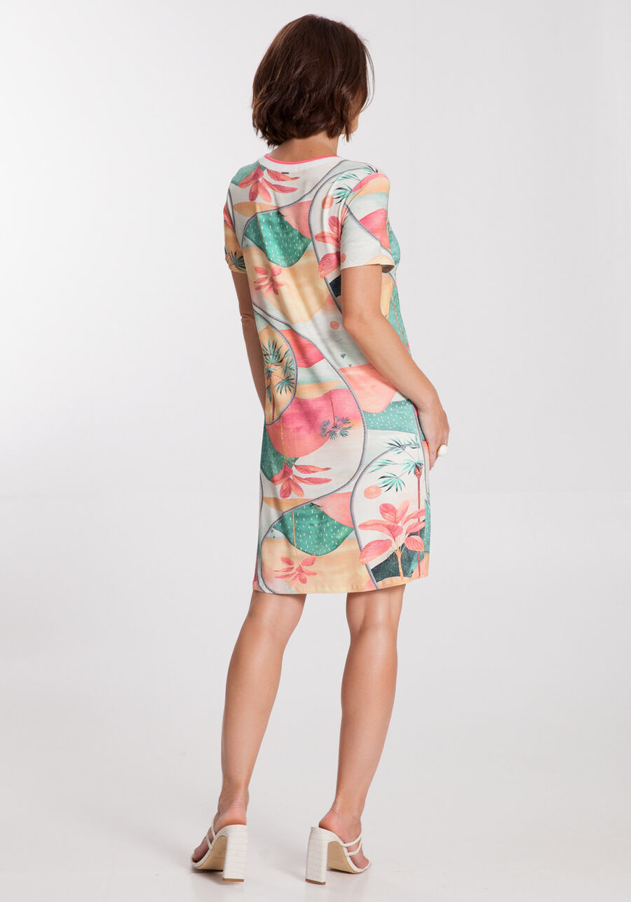 Vestido Curto em Malha Viscose Estampado, . Vestido Curto em Malha Viscose Estampado, , large.