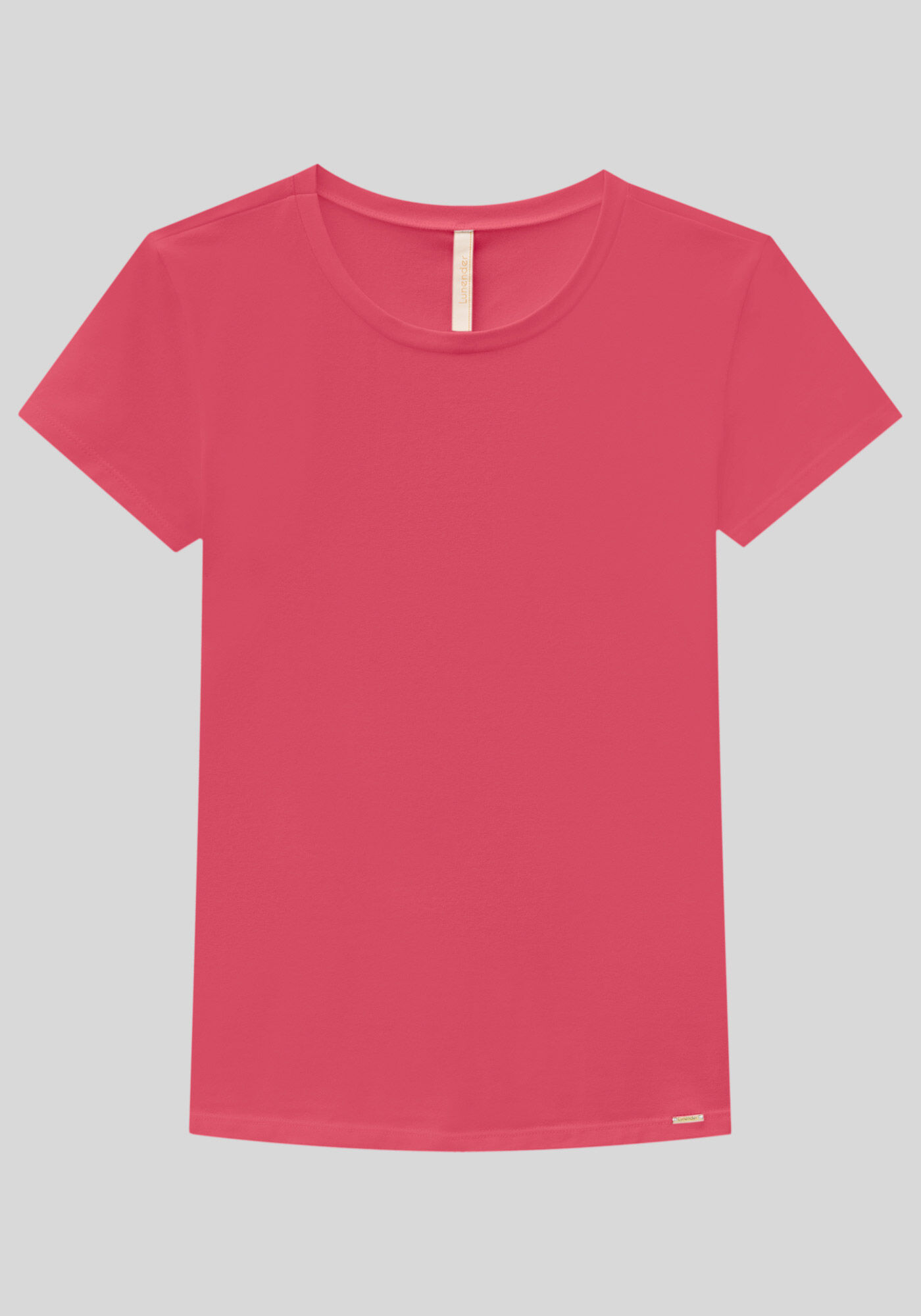 Blusa B&aacute;sica de Mangas Curtas Em Malha De Algod&atilde;o E Elastano, , large.