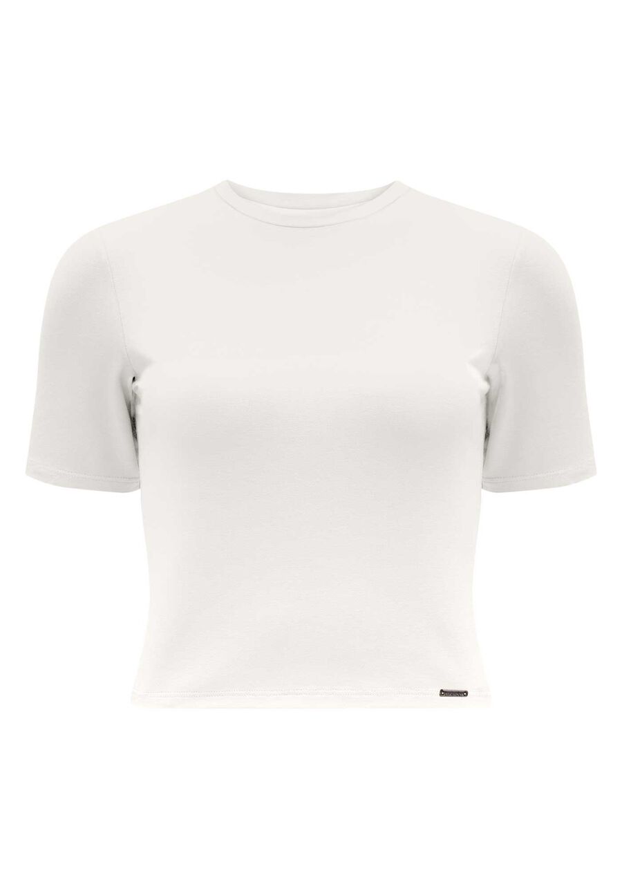 Blusa Cropped Básica De Mangas Curtas Em Malha De Viscose, . Blusa Cropped Básica De Mangas Curtas Em Malha De Viscose, , large.