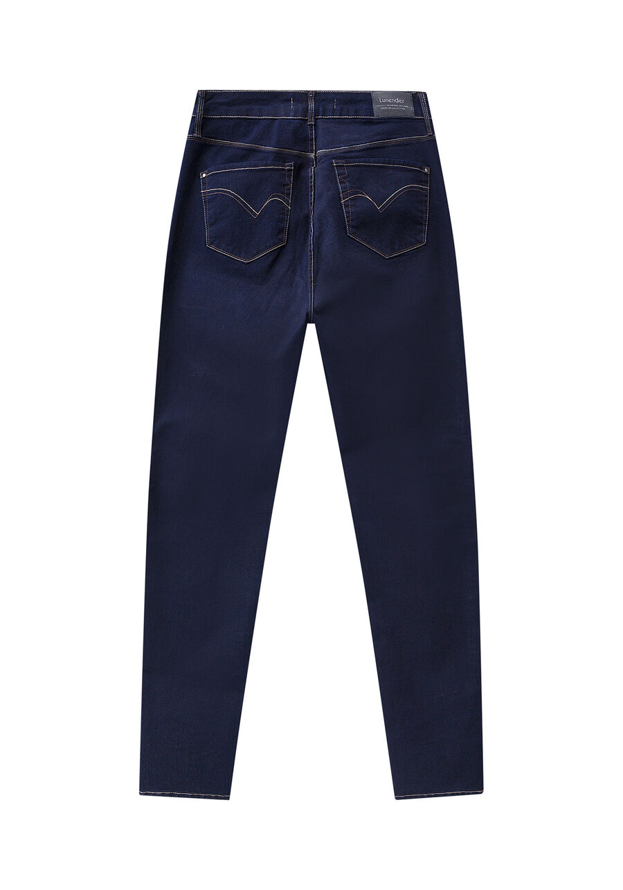 Calça Skinny com Elastano Chapa Barriga, JEANS ESCURO. Calça Skinny com Elastano Chapa Barriga, JEANS ESCURO, large.
