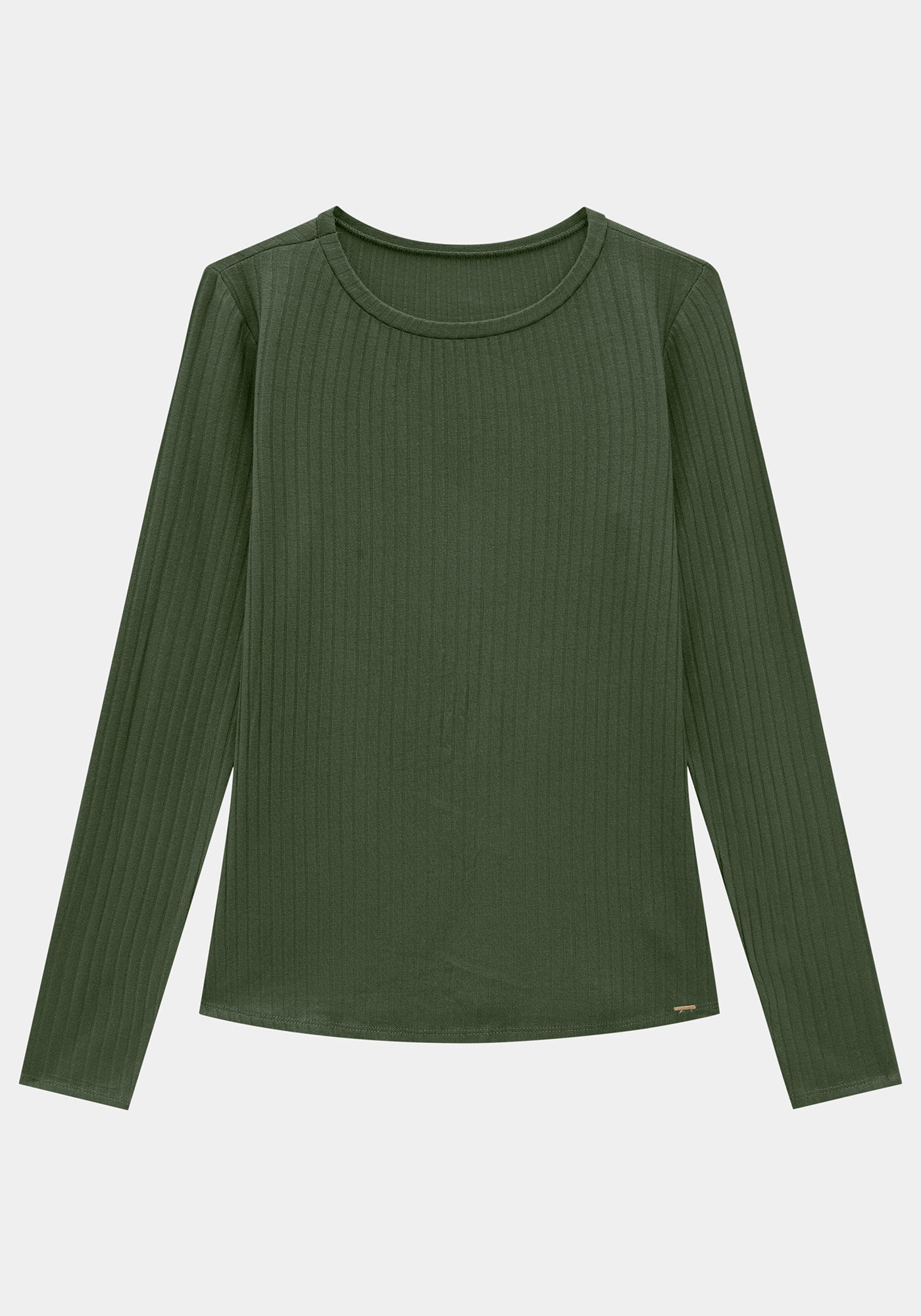 Blusa B&aacute;sica Canelada Manga Longa, , large.