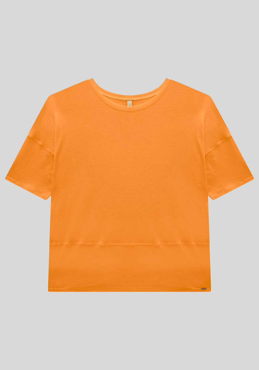 Blusa em Malha Viscose com Recorte Barra, . Blusa em Malha Viscose com Recorte Barra, , large.