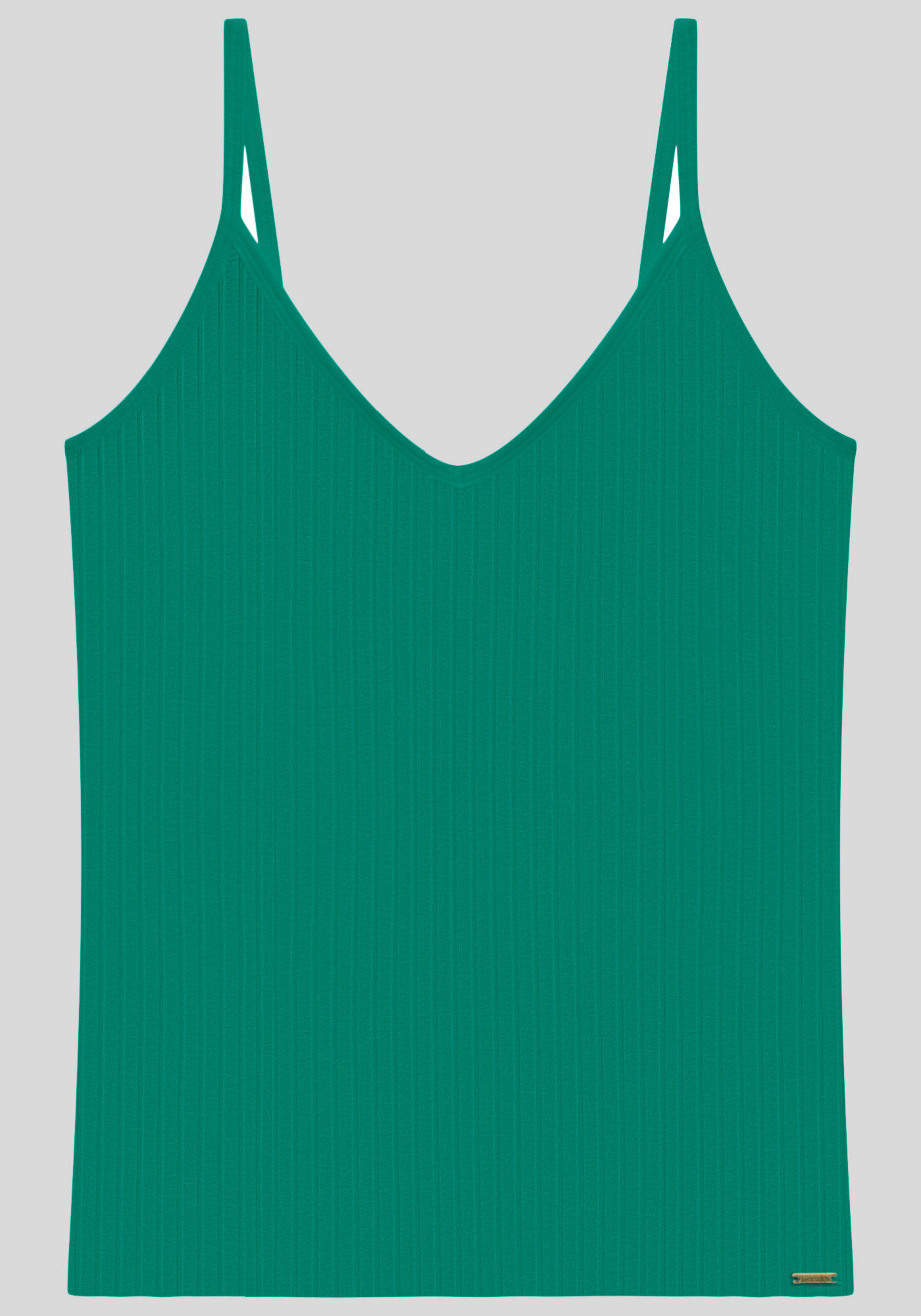 Blusa Regata B&aacute;sica De Al&ccedil;as Finas Em Malha Canelada, , large.