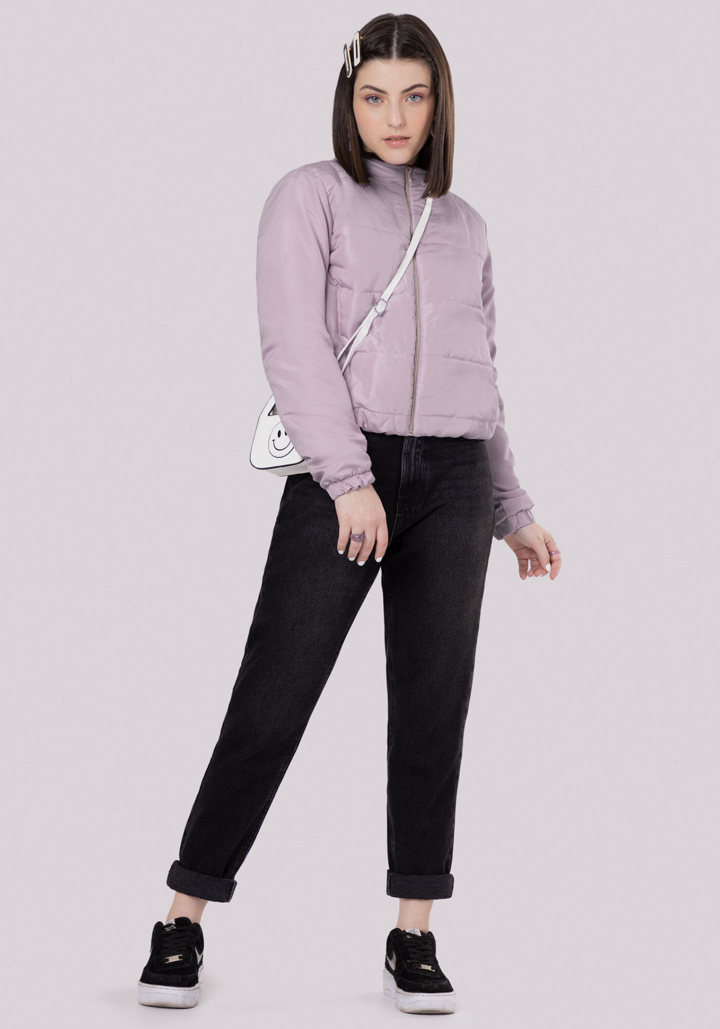 Jaqueta Puffer Juvenil em Politel com Gola Alta, , large.