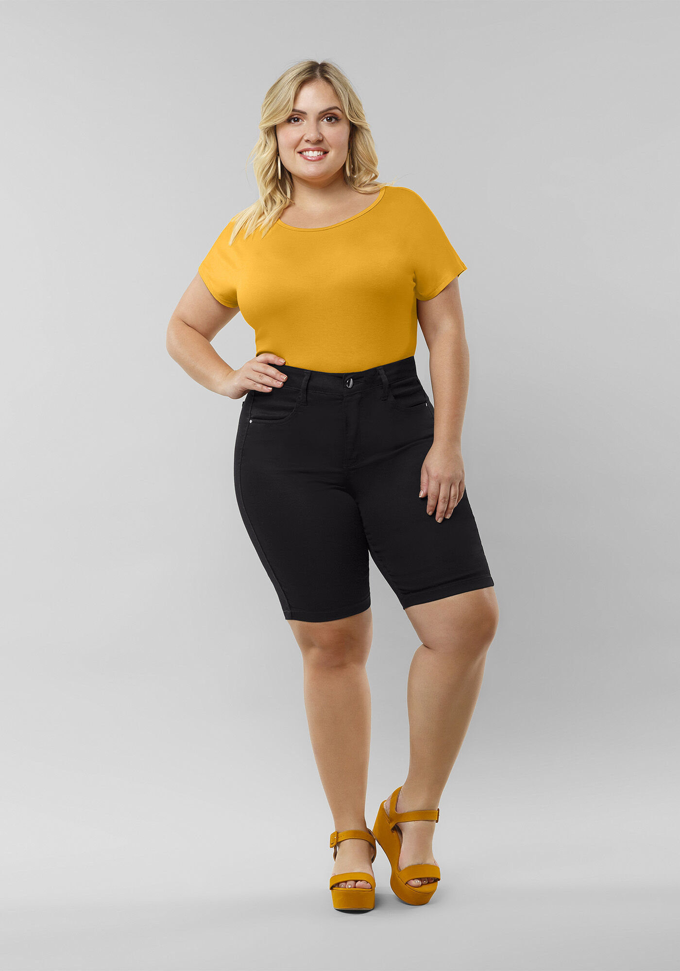 Bermuda Ciclista com Elastano Chapa Barriga, PRETO REATIVO, large.