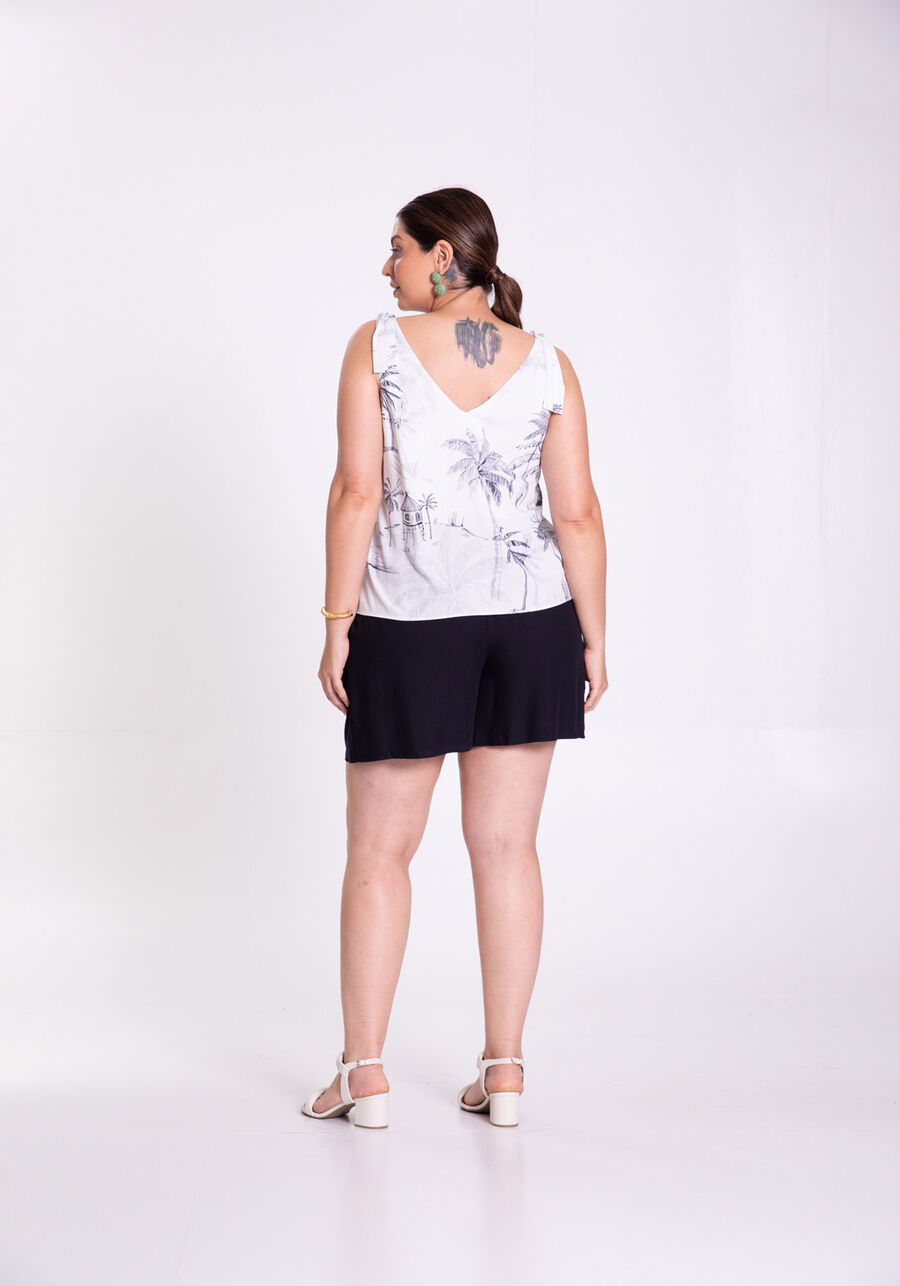 Blusa Plus Size Estampada com Amarração Alças, . Blusa Plus Size Estampada com Amarração Alças, , large.