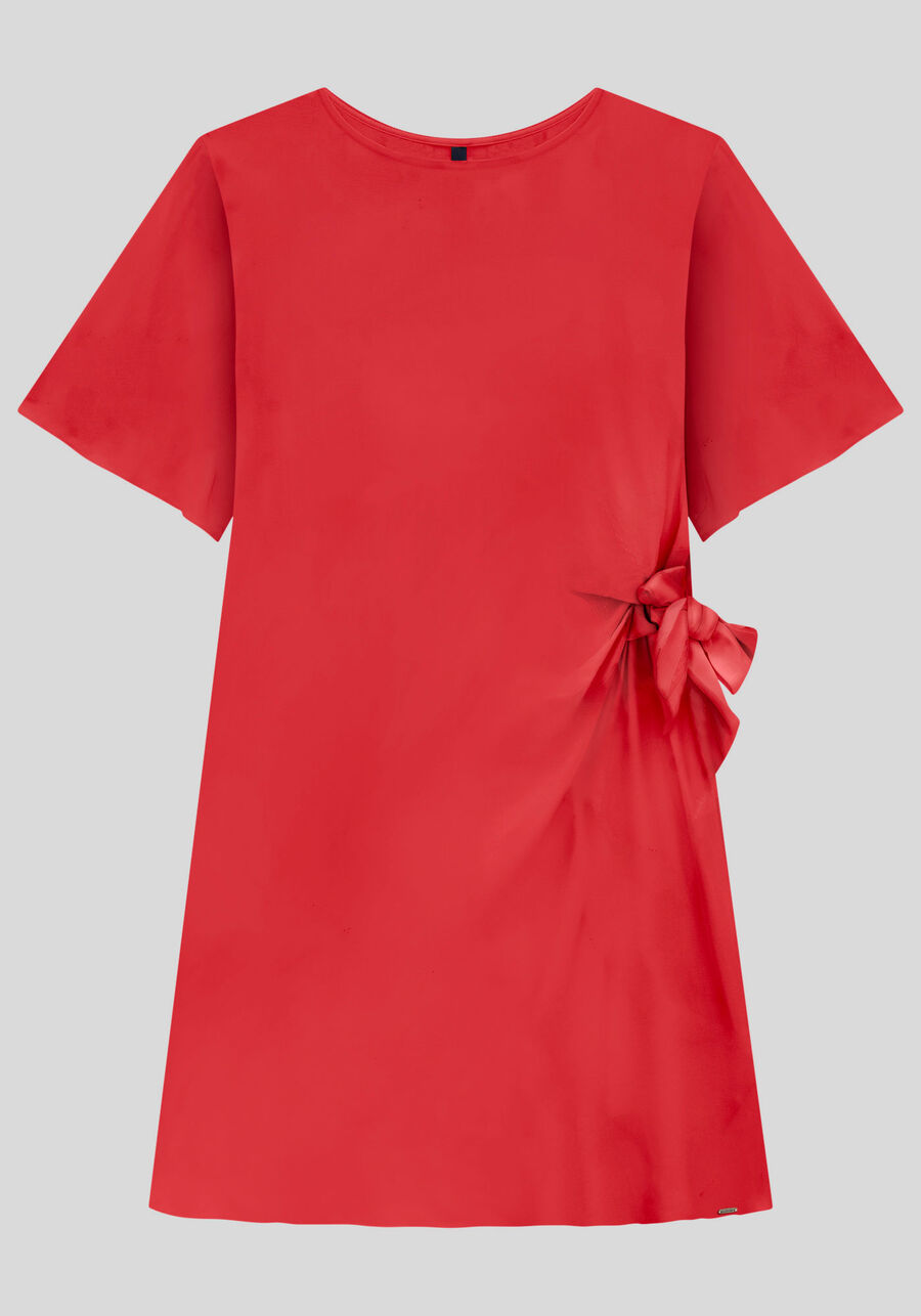 Vestido Curto em Viscose com Amarração Lateral, . Vestido Curto em Viscose com Amarração Lateral, , large.
