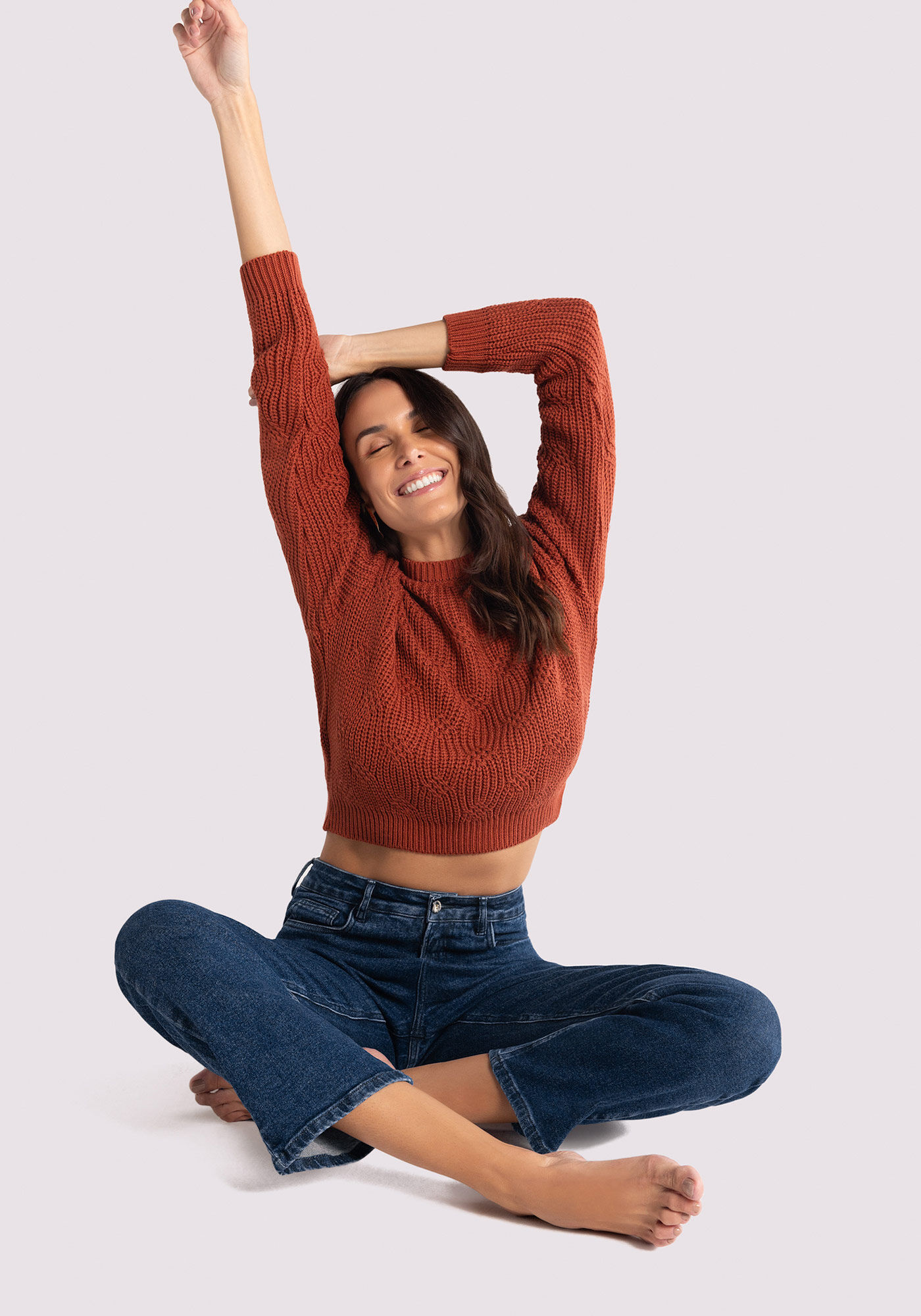 Cal&ccedil;a Jeans Reta Cintura Alta Chapa Barriga, , large.