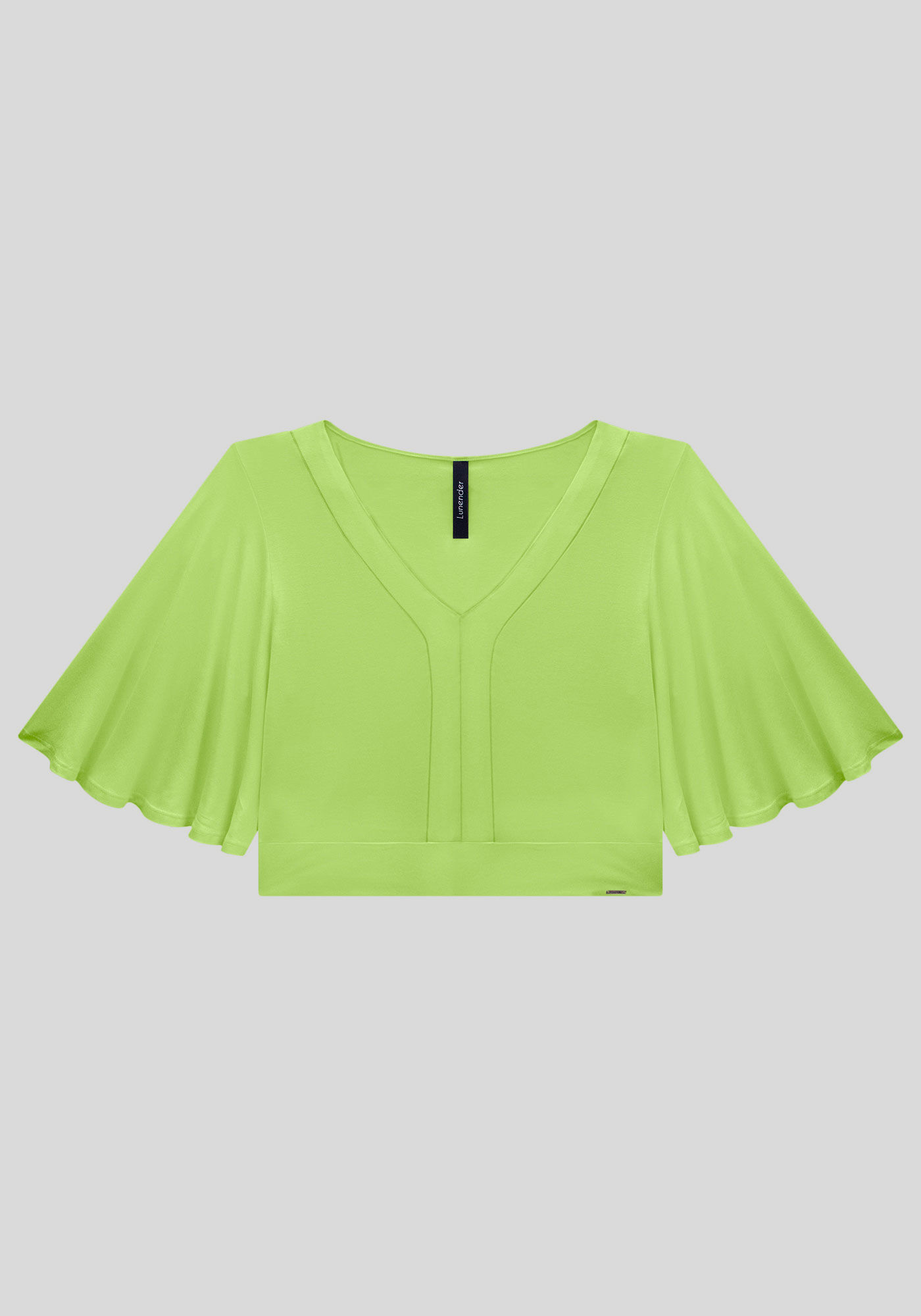 Blusa Cropped em Malha Viscose com Manga Flare, , large.