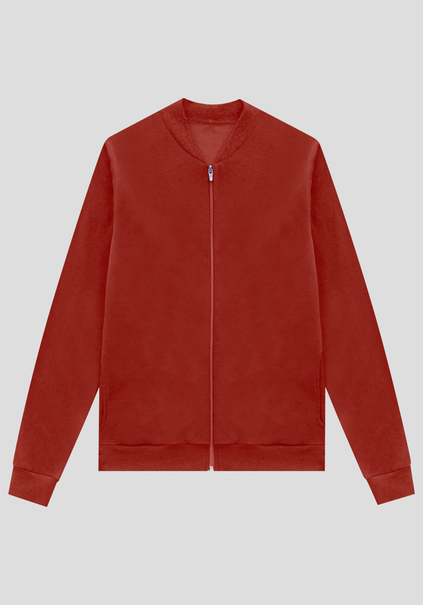 Jaqueta Com Z&iacute;per Em Moletom Felpado, , large.