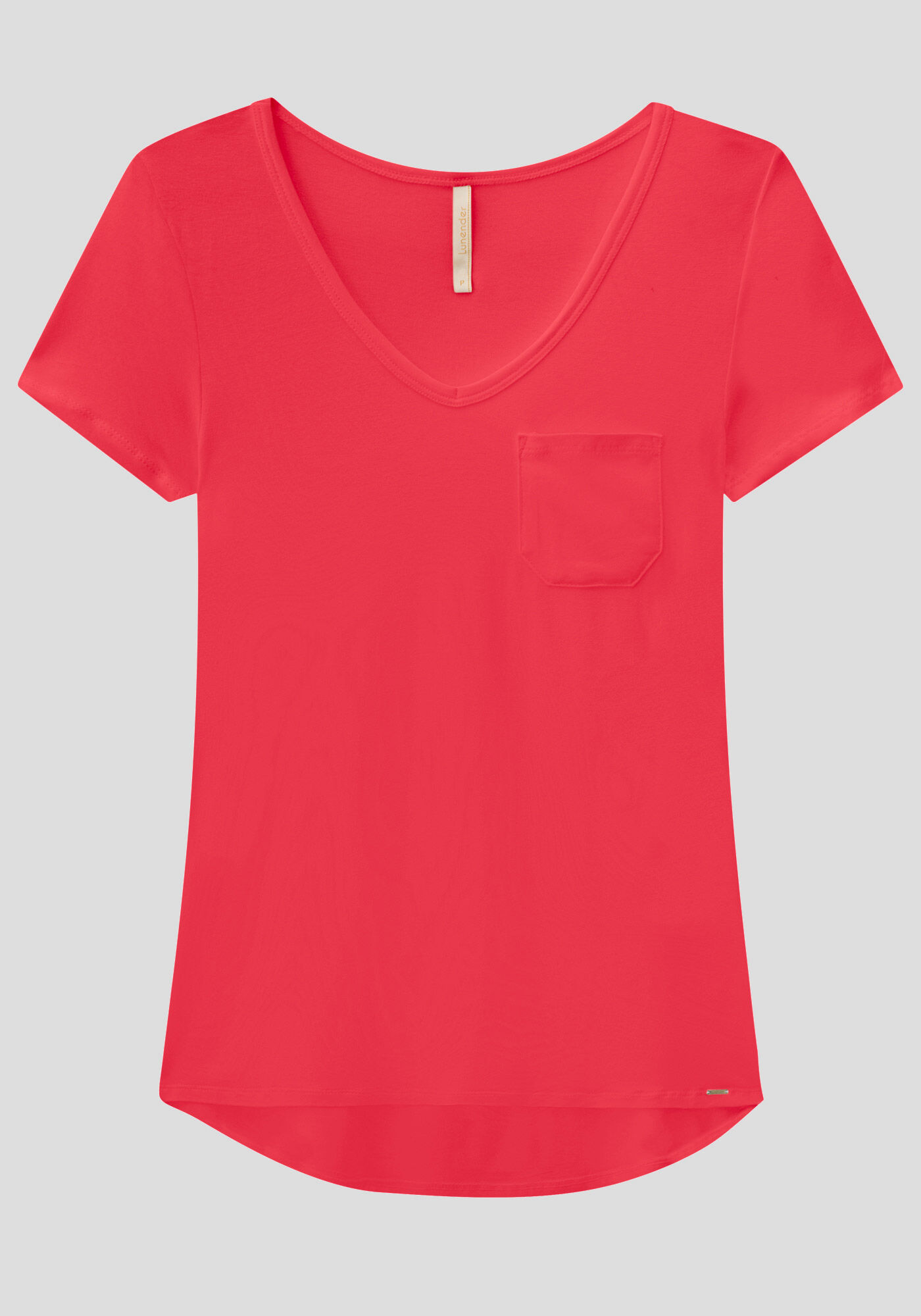 Blusa B&aacute;sica em Malha Viscose com Bolso, , large.
