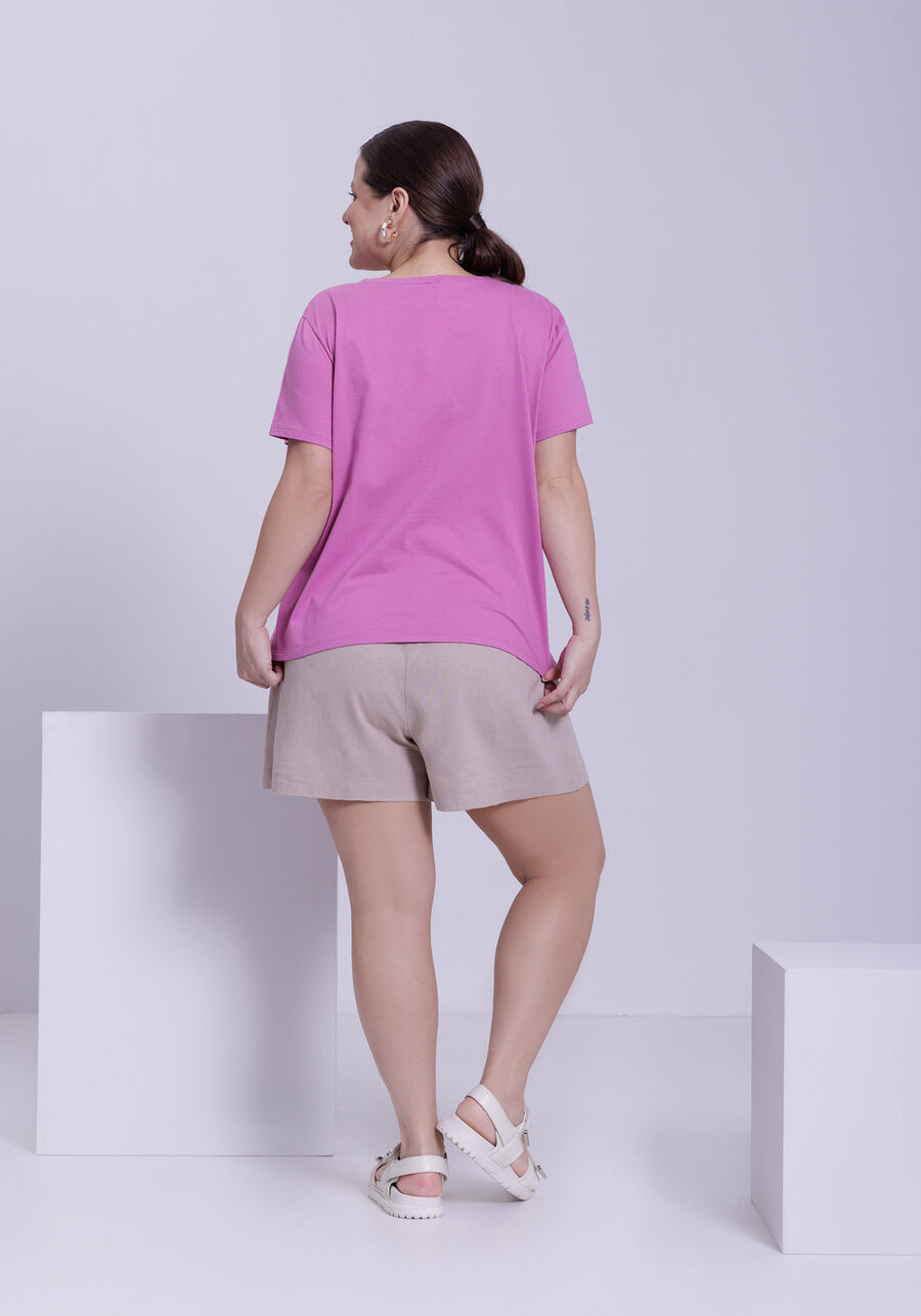 T-shirt Plus Size em Malha com Estampa Cavalo-Marinho, VIOLETA TWIGG. T-shirt Plus Size em Malha com Estampa Cavalo-Marinho, VIOLETA TWIGG, large.