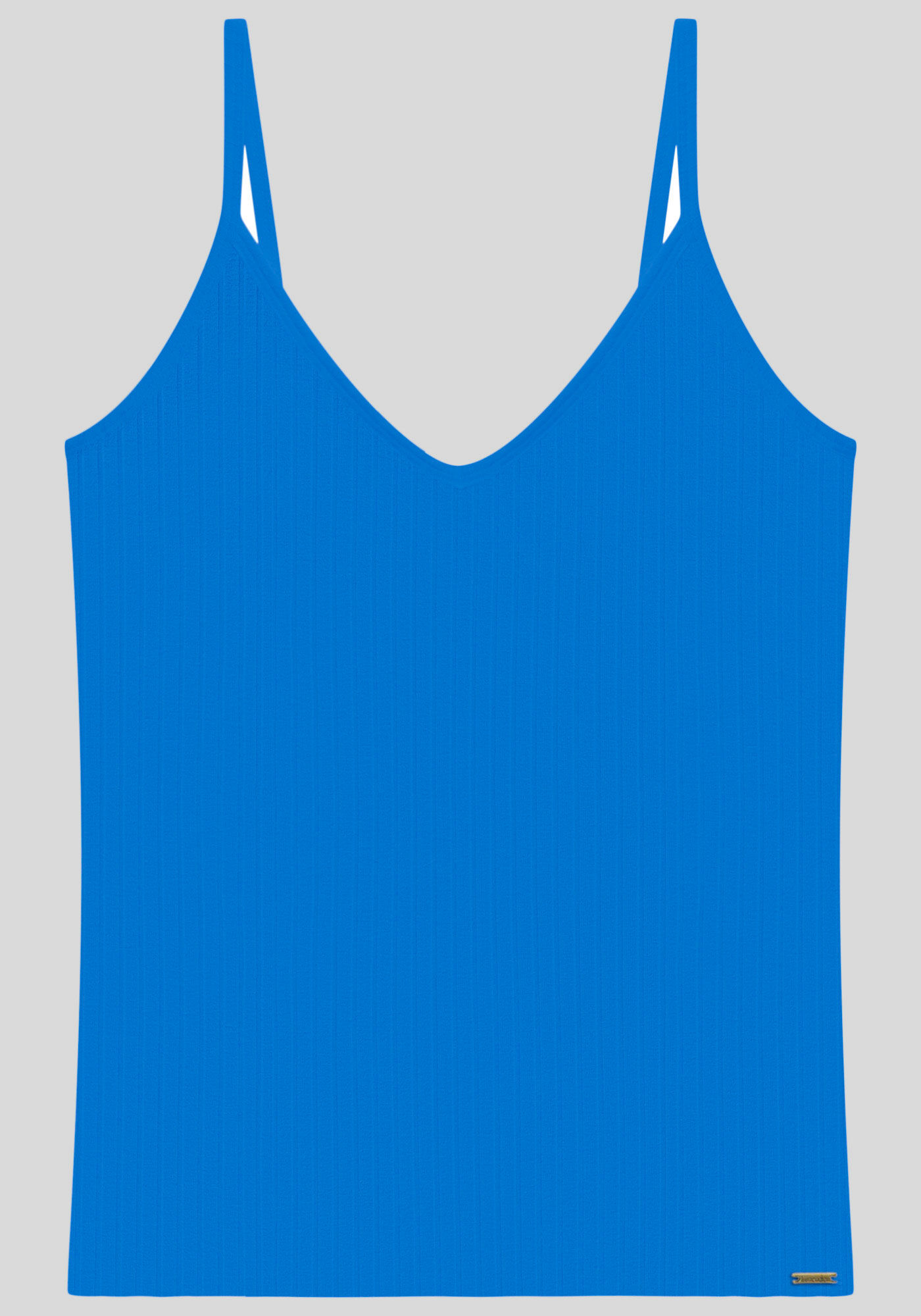 Blusa Regata B&aacute;sica De Al&ccedil;as Finas Em Malha Canelada, , large.