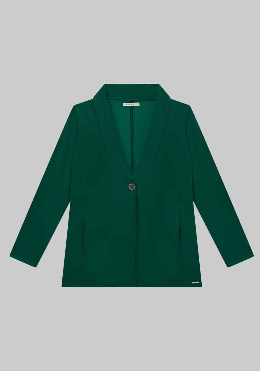 Casaco Alongado Plus Size em Malha Alfaiataria, VERDE ARABESQUE. Casaco Alongado Plus Size em Malha Alfaiataria, VERDE ARABESQUE, large.