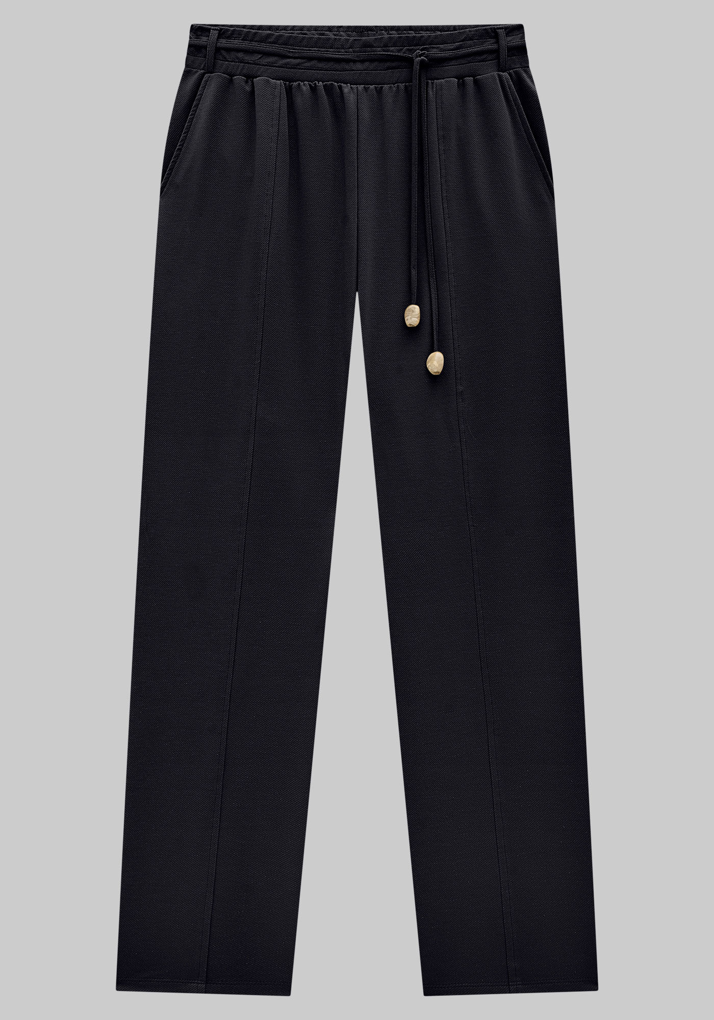 Cal&ccedil;a Reta Plus Size em Moletom com Cinto, , large.