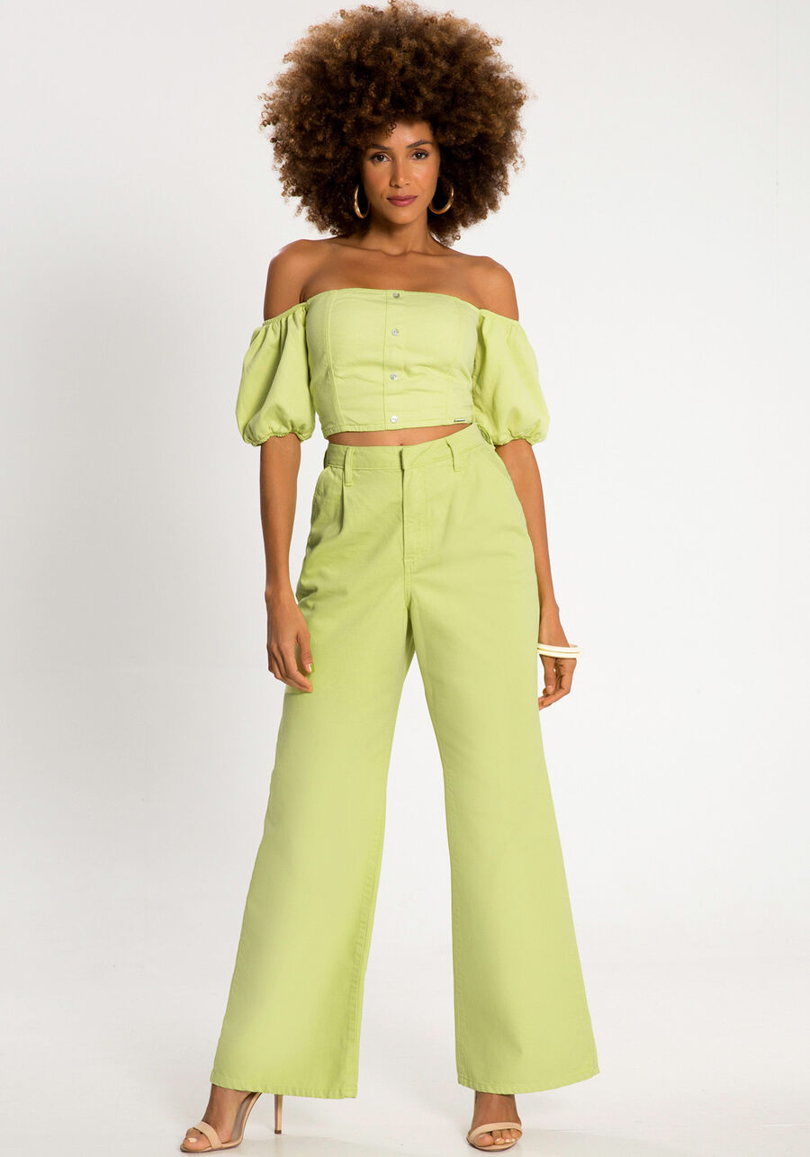 Blusa Cropped Jeans Estampado Manga Bufante, . Blusa Cropped Jeans Estampado Manga Bufante, , large.