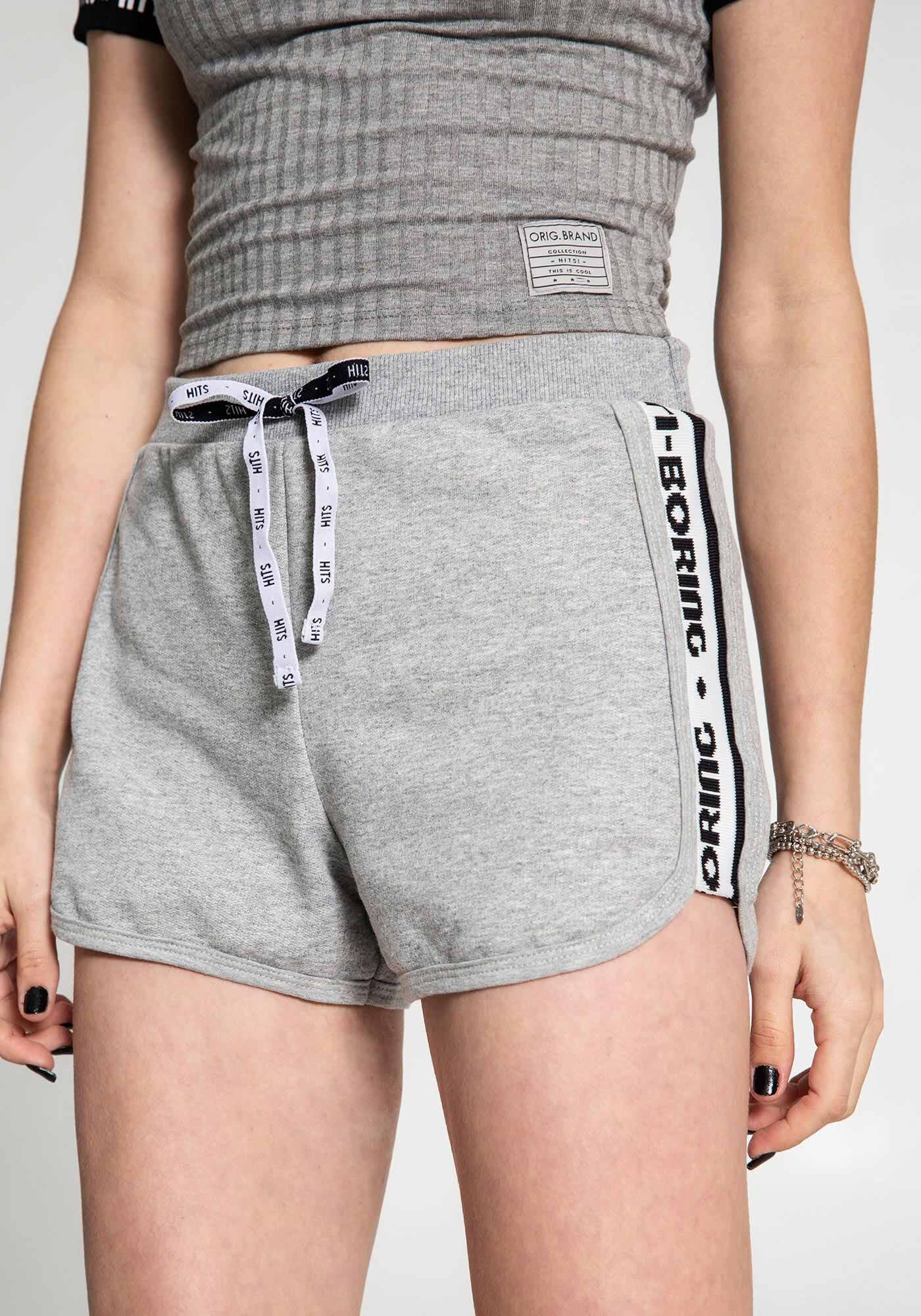 Shorts Moletom com Detalhe Retil nea Lunender