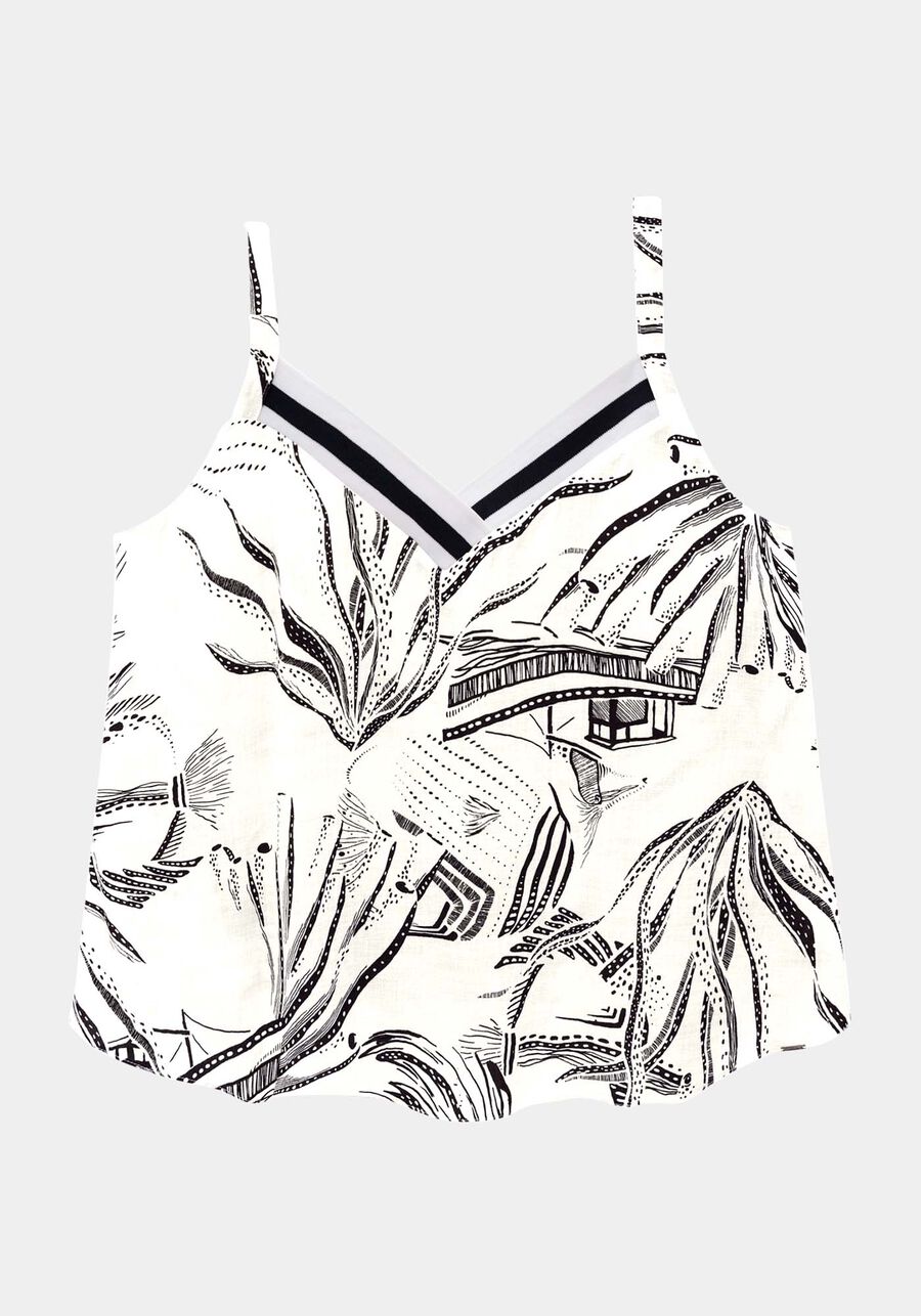 Blusa de Alça Estampada Plus Size, . Blusa de Alça Estampada Plus Size, , large.
