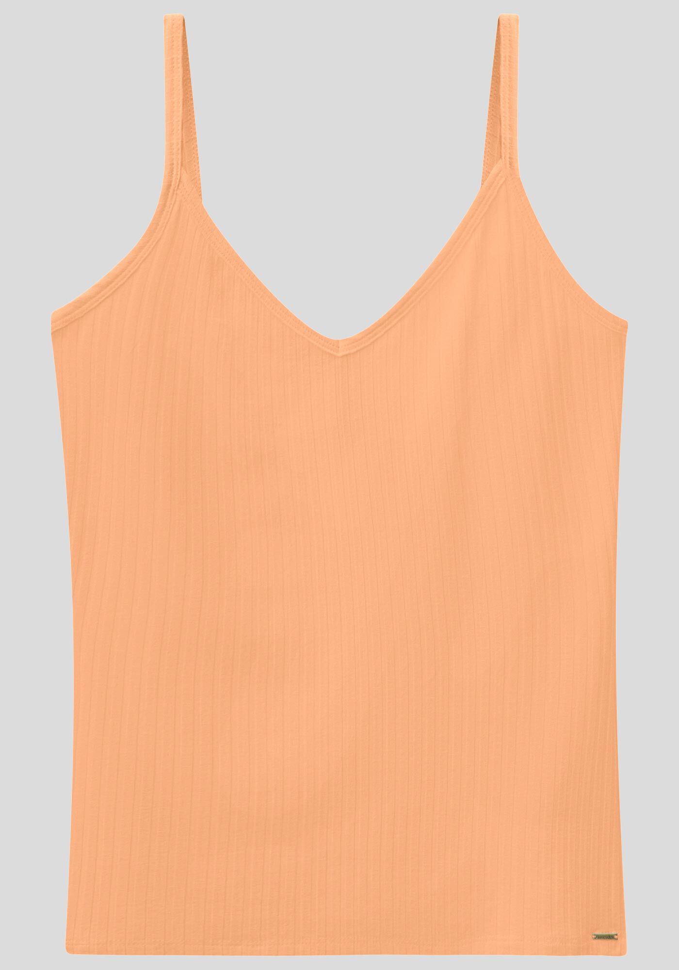 Blusa Regata B&aacute;sica De Al&ccedil;as Finas Em Malha Canelada, , large.