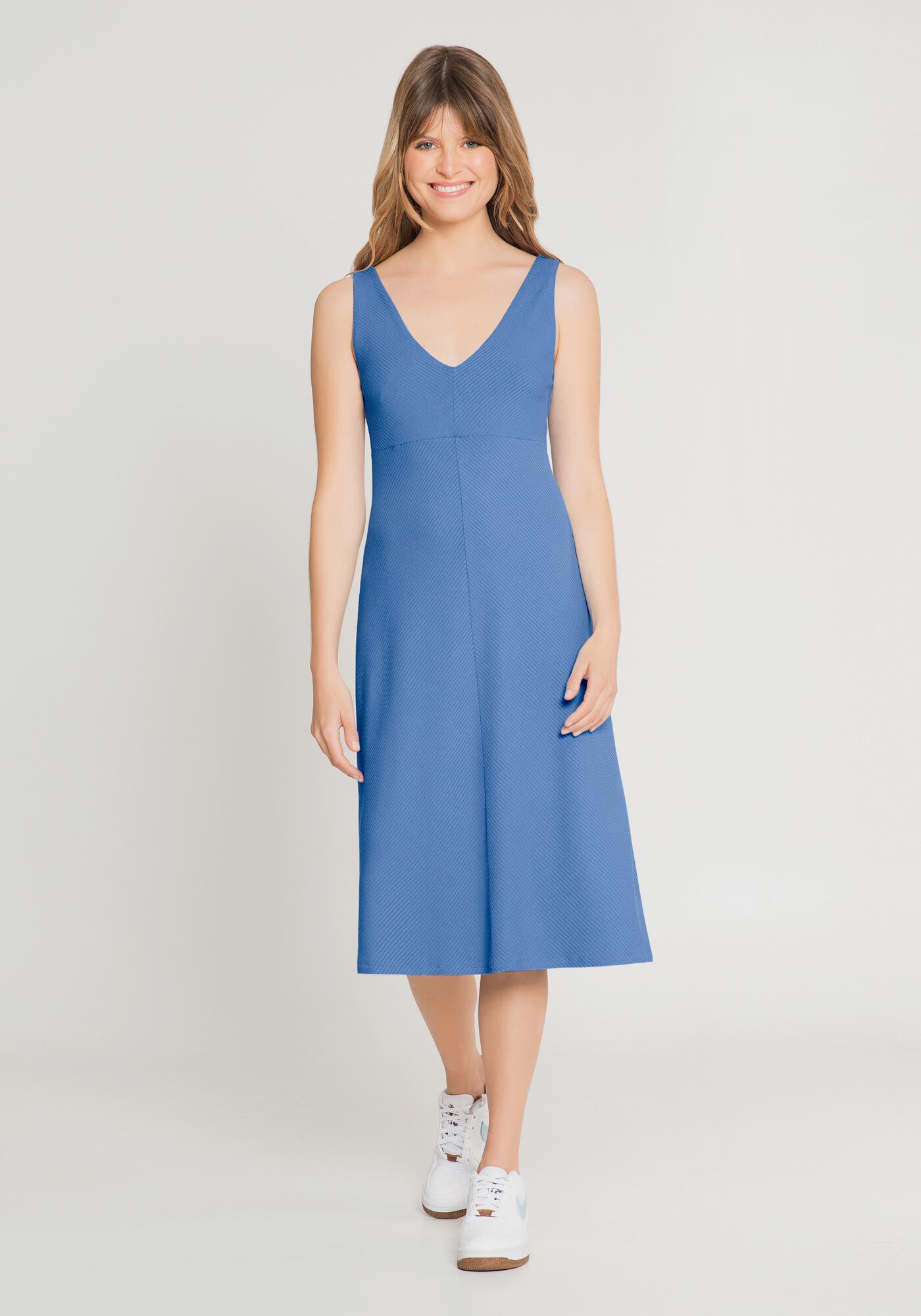 Vestido evase decote v outlet