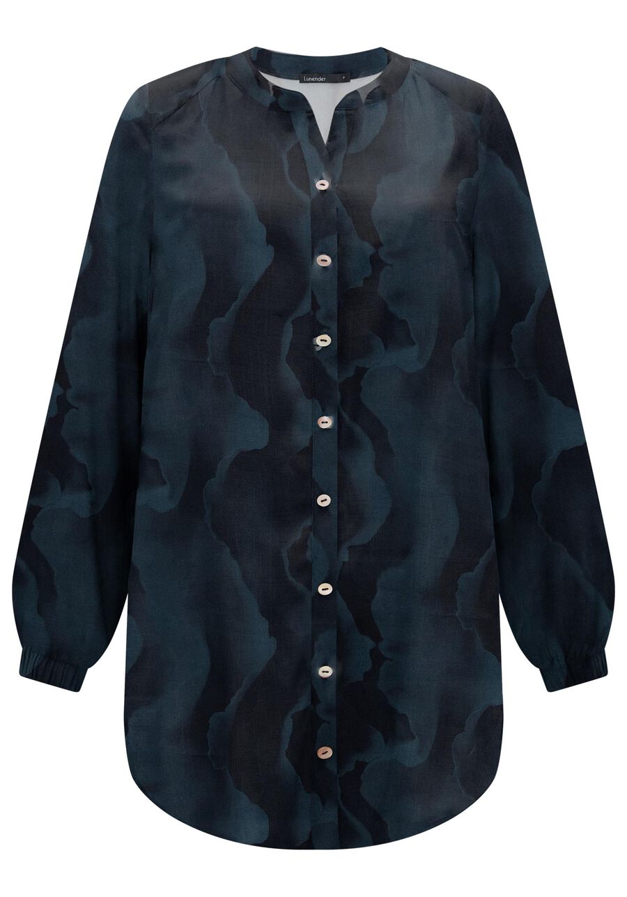 Camisa Alongada De Mangas Longas Com Gola Padre, . Camisa Alongada De Mangas Longas Com Gola Padre, , large.