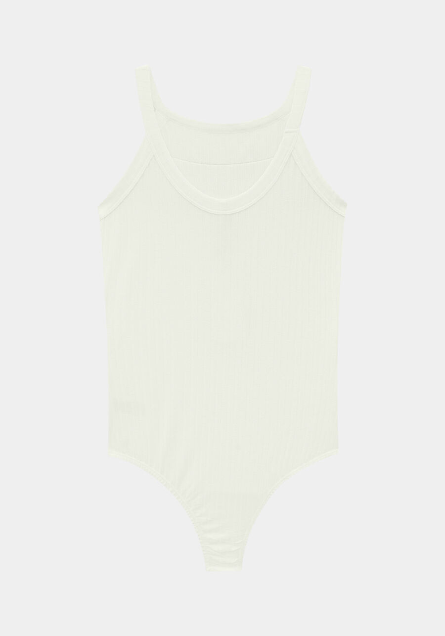 Body com Detalhe Retilínea Malha Canelado, BRANCO OFF WHITE. Body com Detalhe Retilínea Malha Canelado, BRANCO OFF WHITE, large.