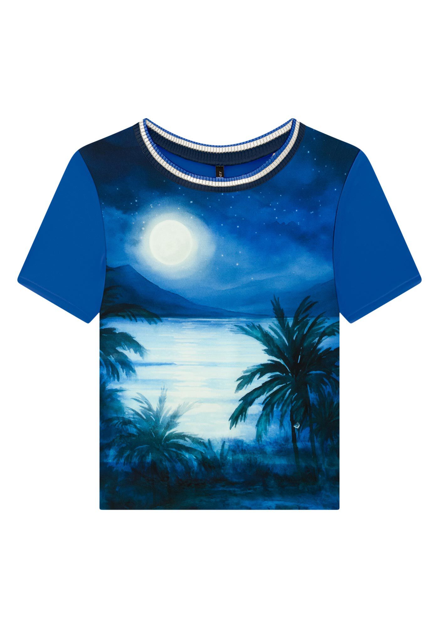 Blusa Estampada em Malha e Tecido com Retil&iacute;nea, , large.