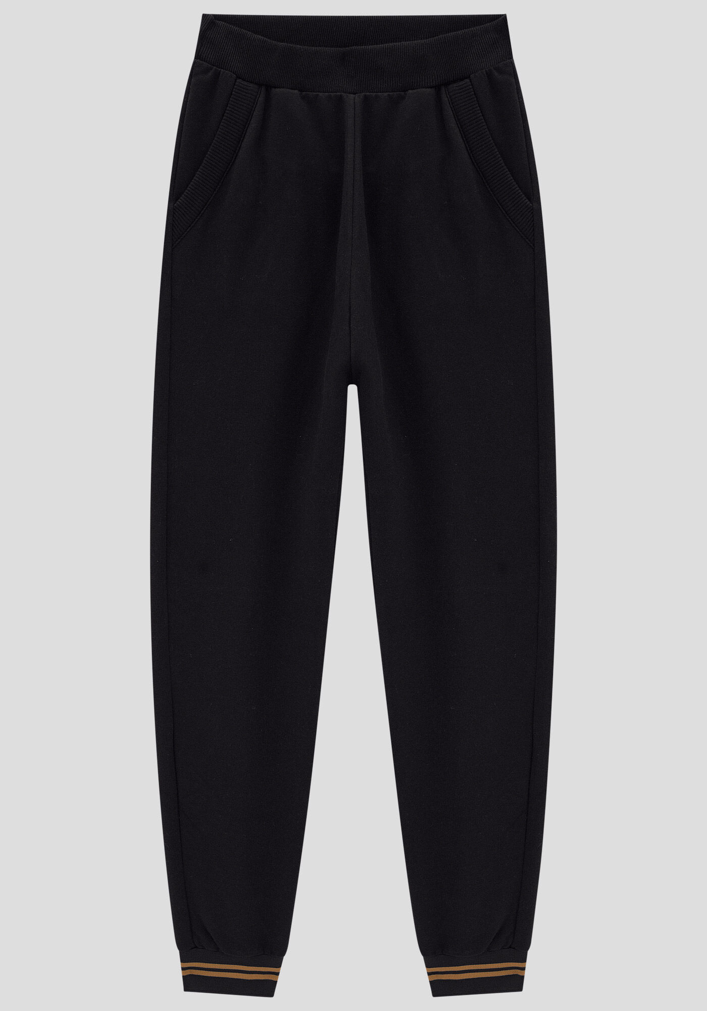 Cal&ccedil;a Jogger Juvenil em Molecotton com Retil&iacute;nea, PRETO REATIVO, large.