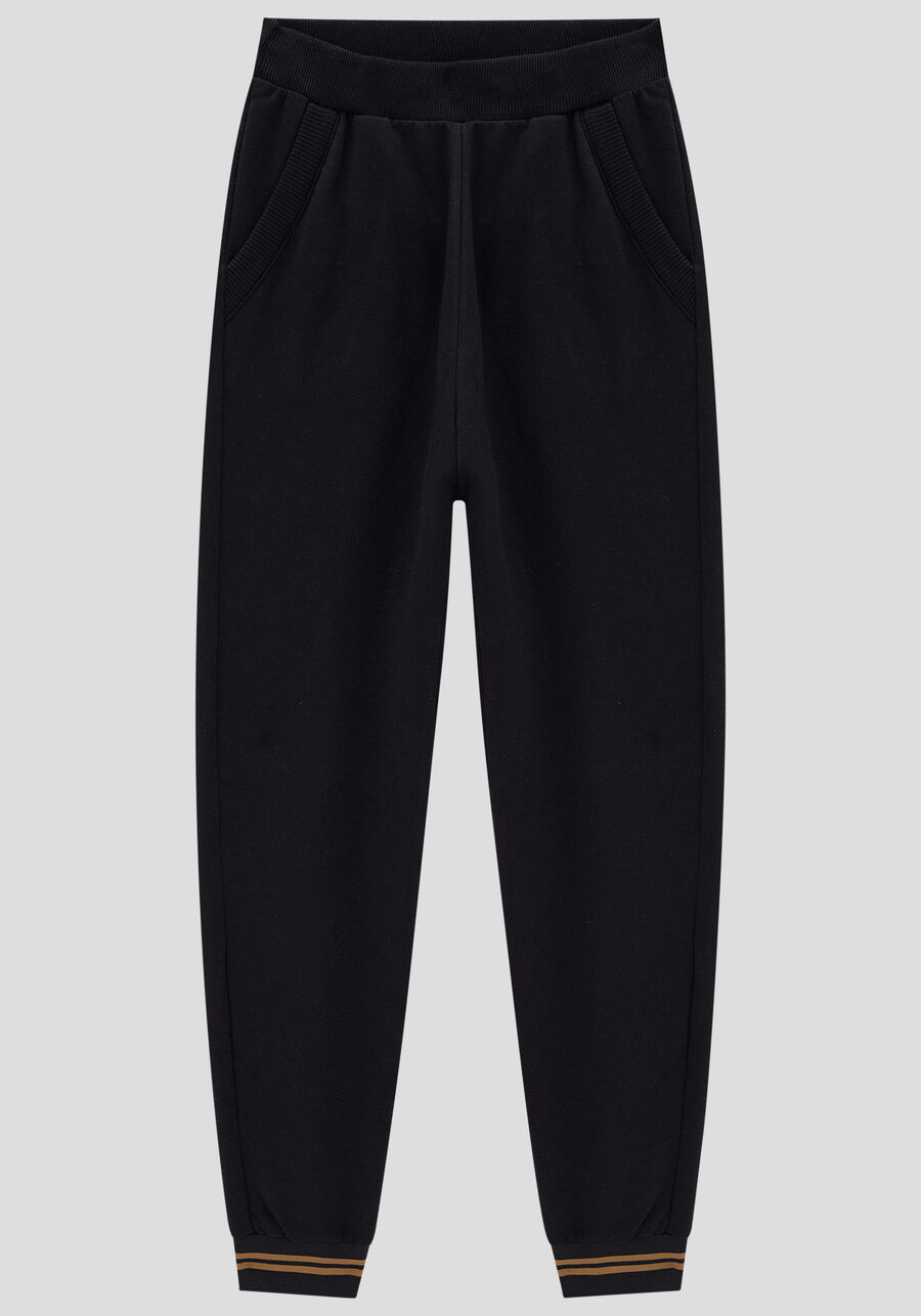 Calça Jogger Juvenil em Molecotton com Retilínea, PRETO REATIVO. Calça Jogger Juvenil em Molecotton com Retilínea, PRETO REATIVO, large.