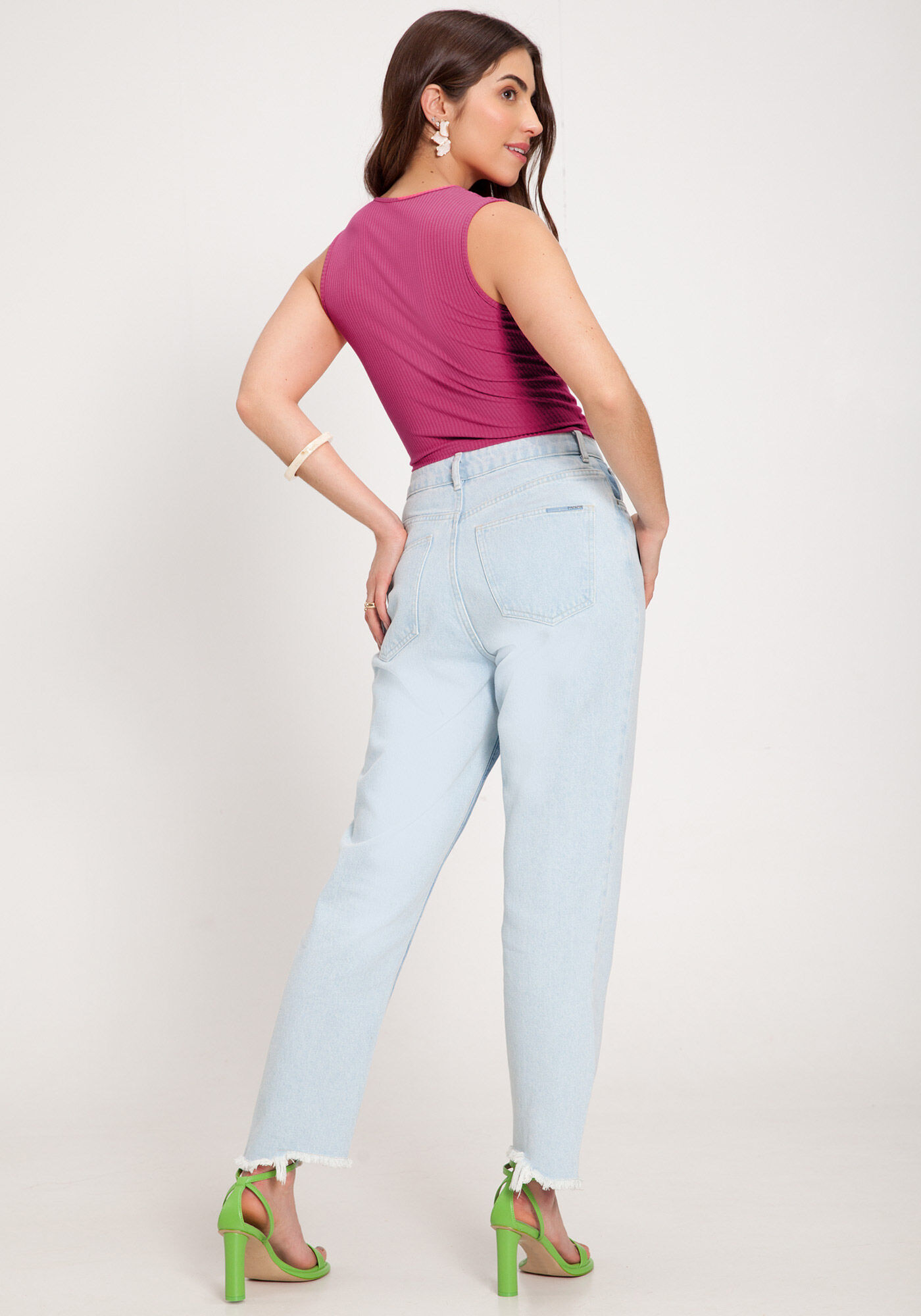 Blusa Sem Mangas Canelada com Tor&ccedil;&atilde;o Decote, ROSA AMETHYST, large.