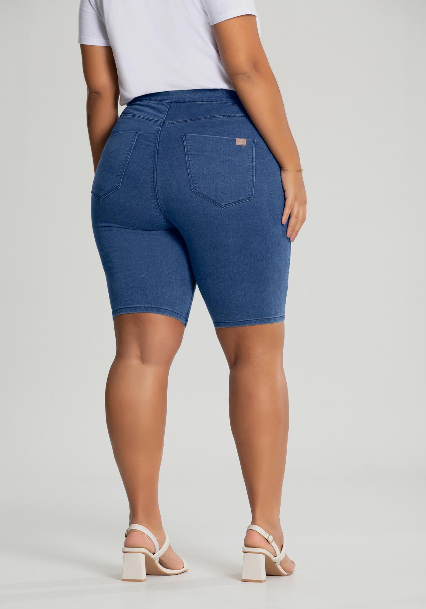 Bermuda ciclista jeans feminina shop plus size