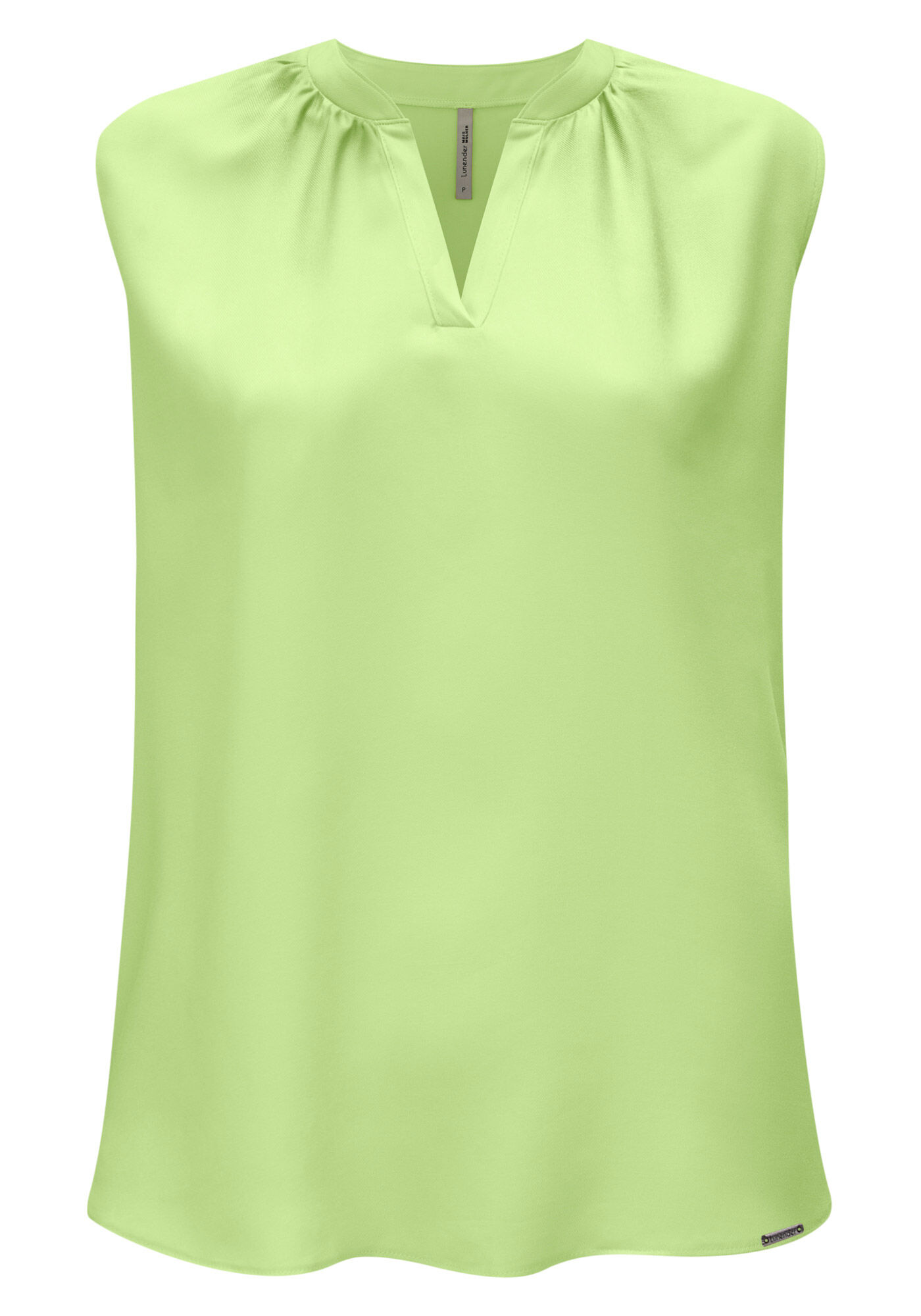 Blusa Com Decote Em V E Gola Drapeada Em Viscose Respons&aacute;vel, , large.