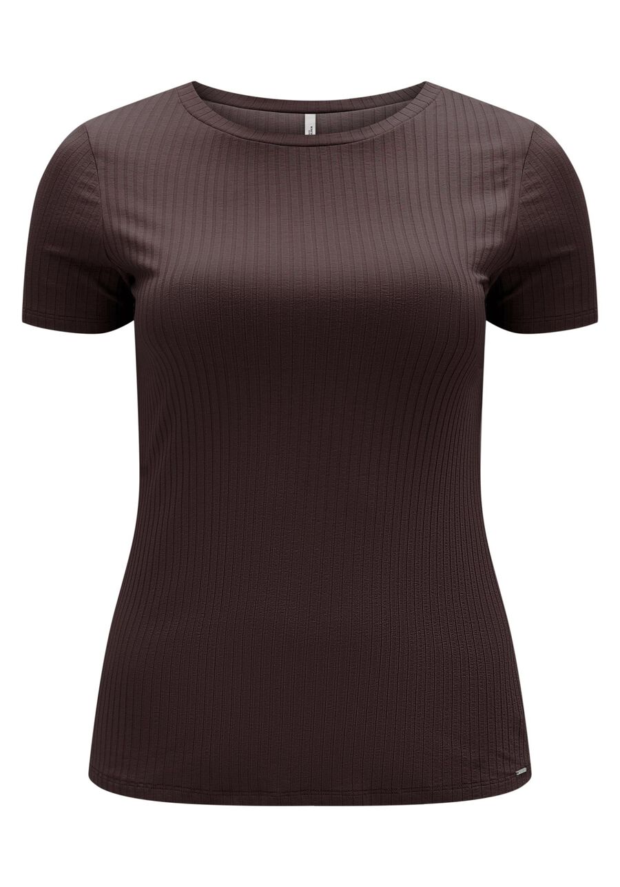 Blusa De Mangas Curtas Em Malha Canelada De Viscose, . Blusa De Mangas Curtas Em Malha Canelada De Viscose, , large.